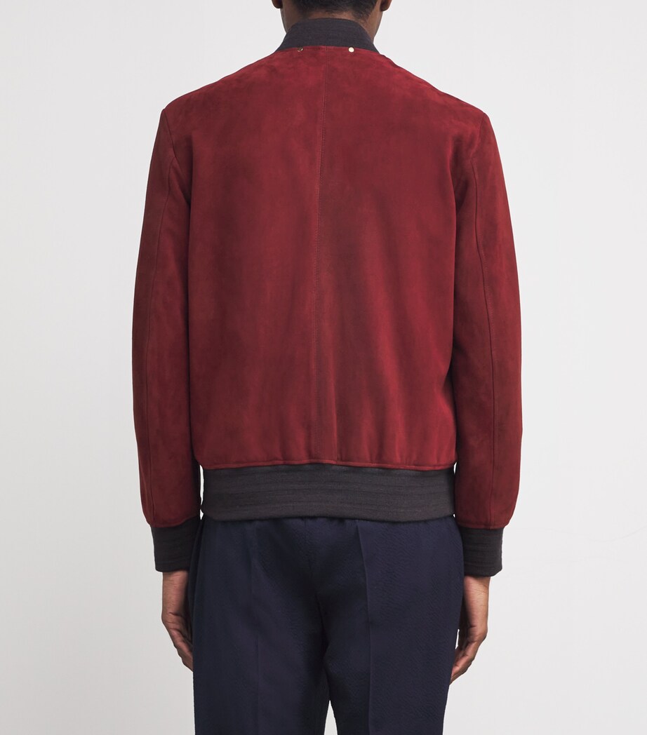 Suede Bomber Jacket 26A_BRICK_RED Image 4