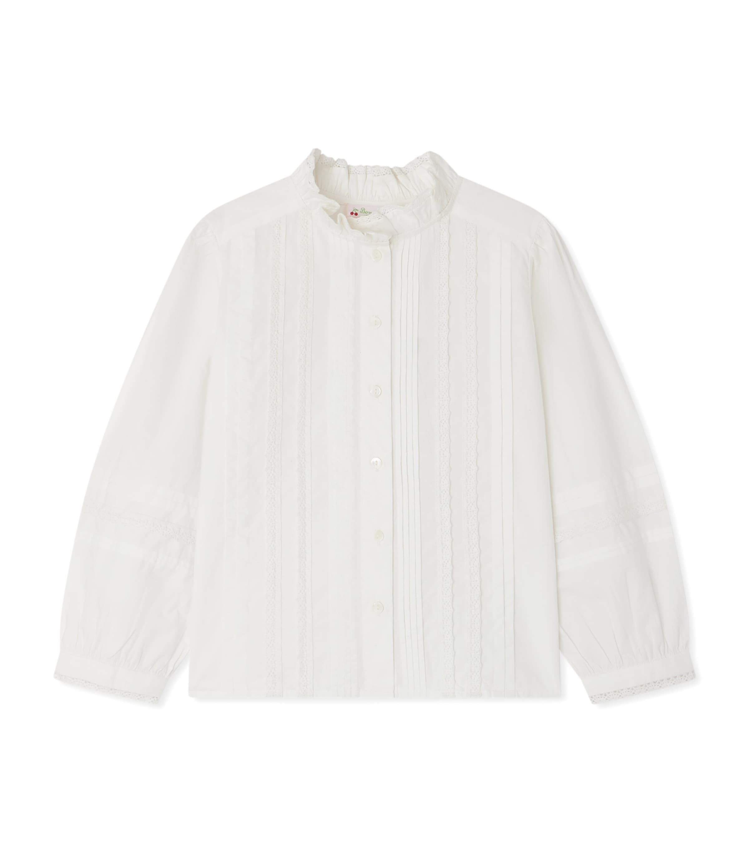 Bonpoint Emelia Lace-trim Shirt In White