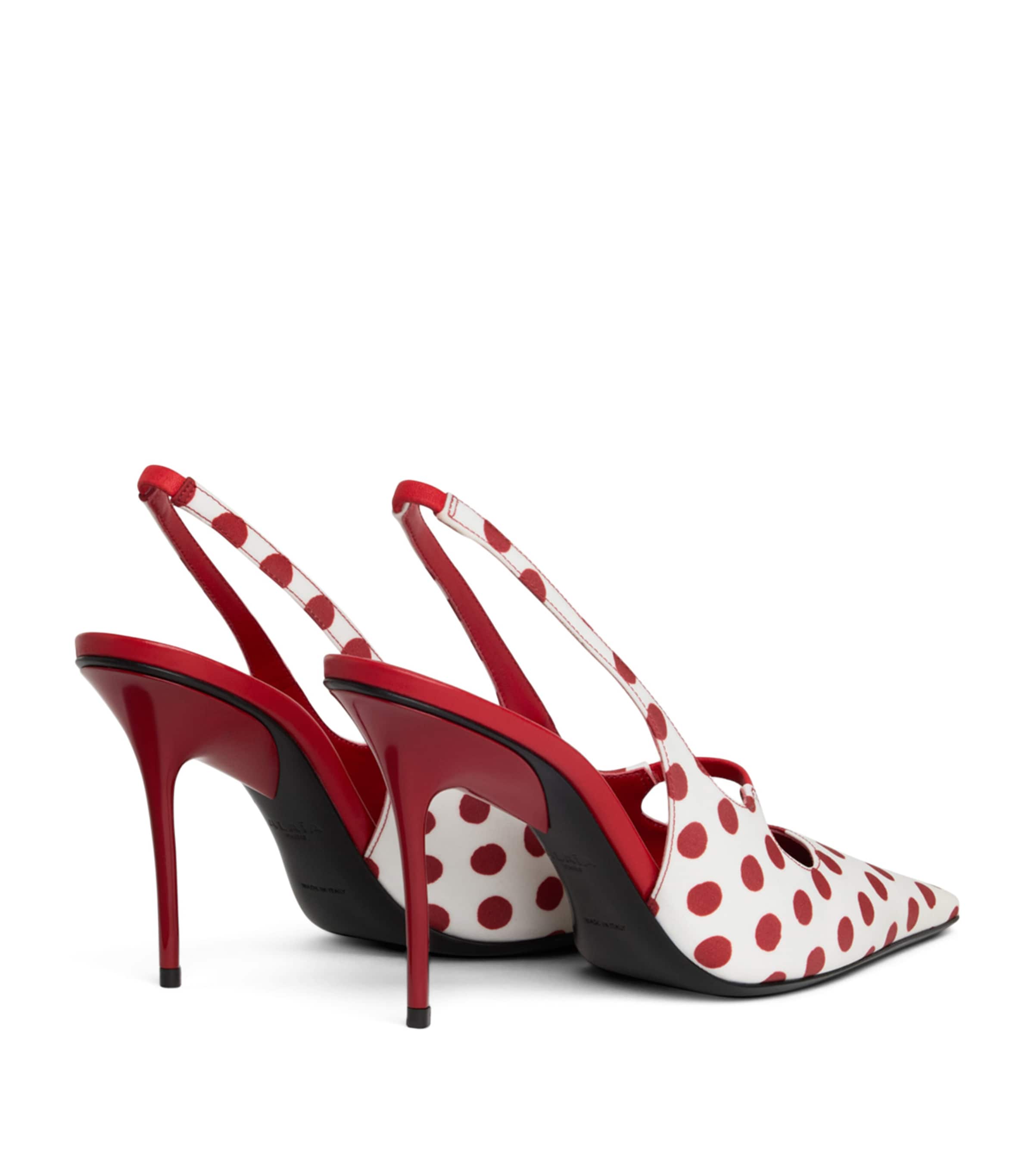 Alaïa Polka-Dot Drop Slingback Pumps 80 Red/white Image 3