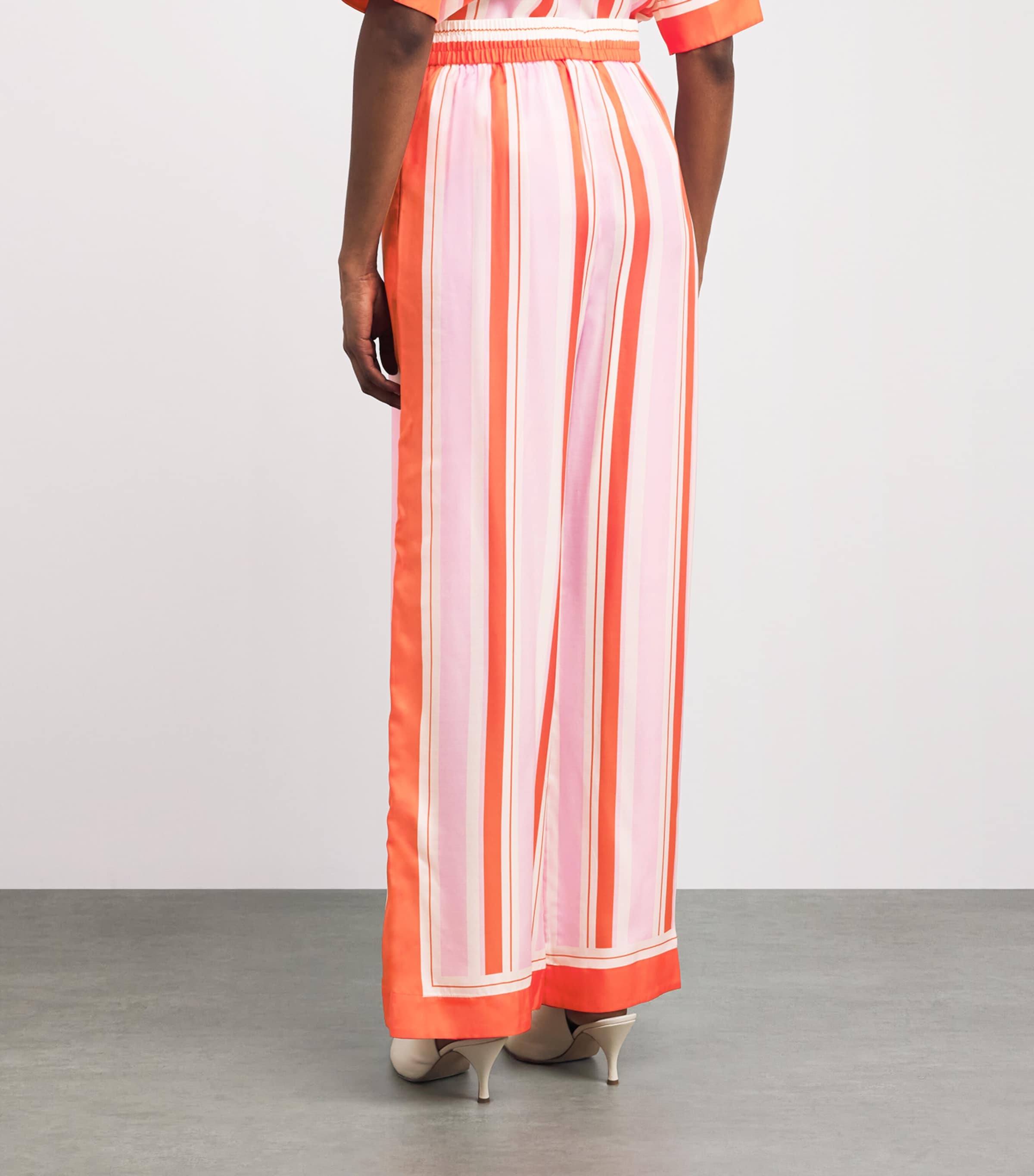 Simkhai Womens Silk-Blend Stripe Zuna Wide-Leg Trousers Tulip Stripe Image 5