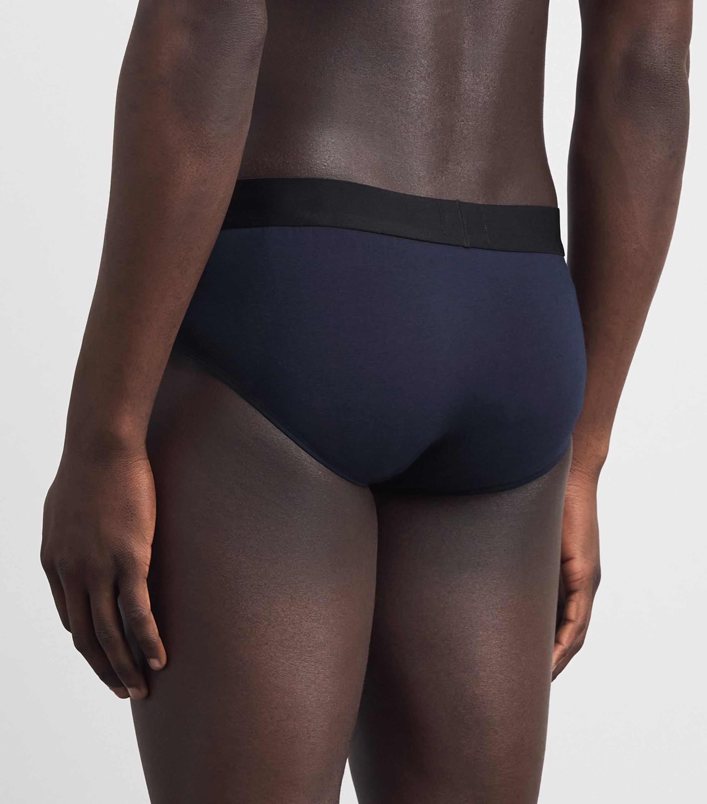 BOSS Mens Stretch-Cotton Logo Briefs (Pack of 3) Open Image 3