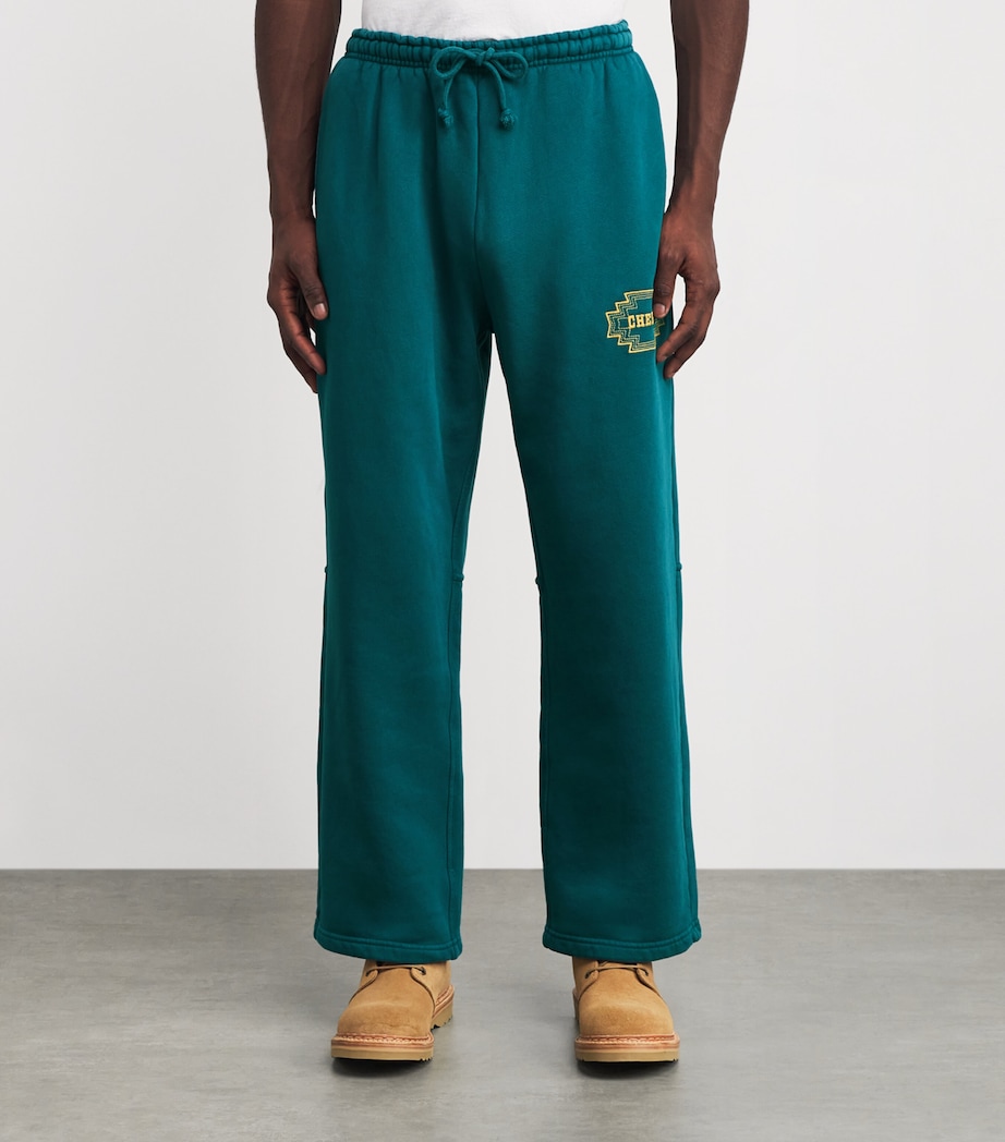 Cotton Navajo Embroidery Parachute Sweatpants TEAL Image 3