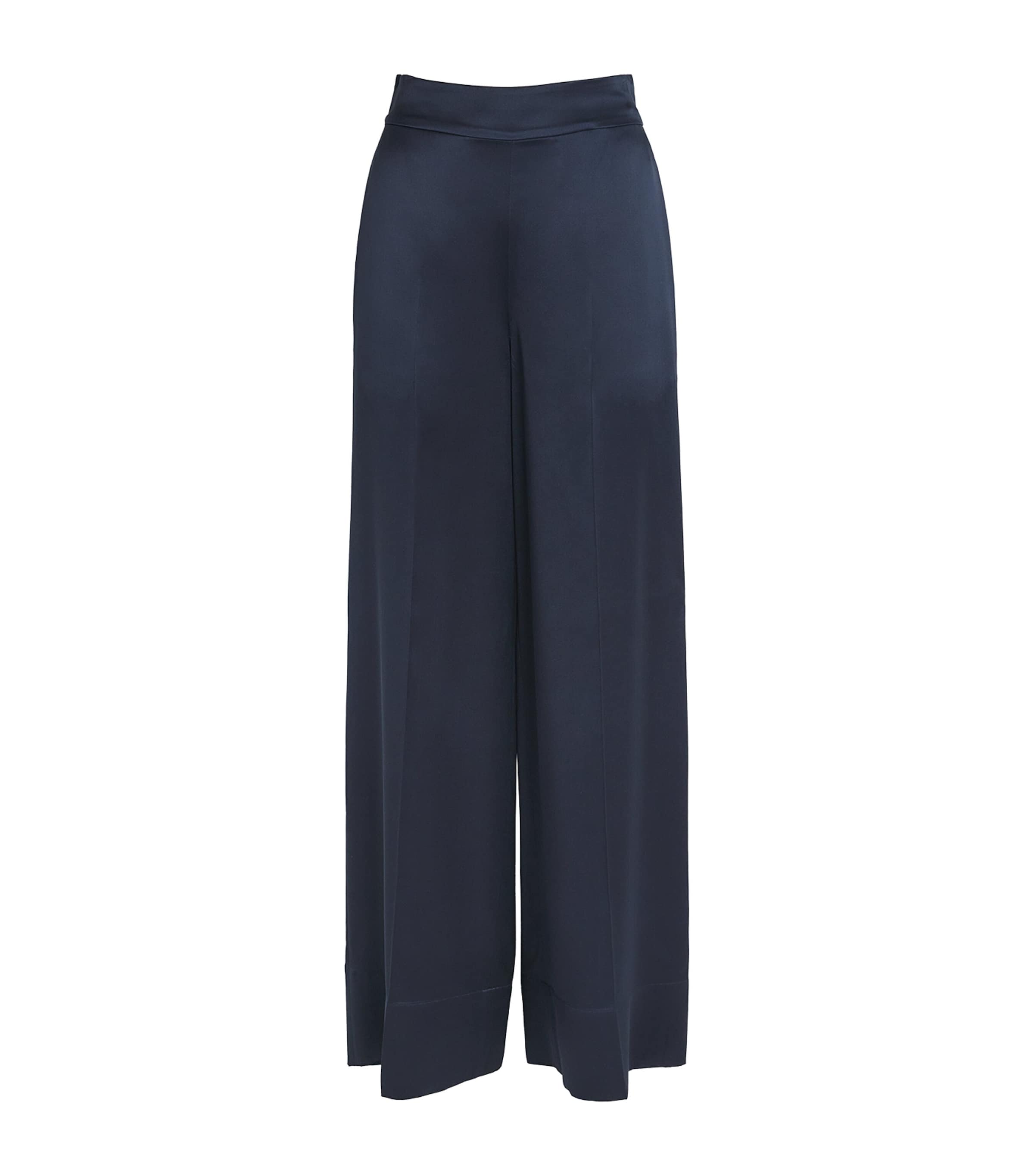 Joseph Womens Satin Dijon Tailored Trousers Indigo Image 1
