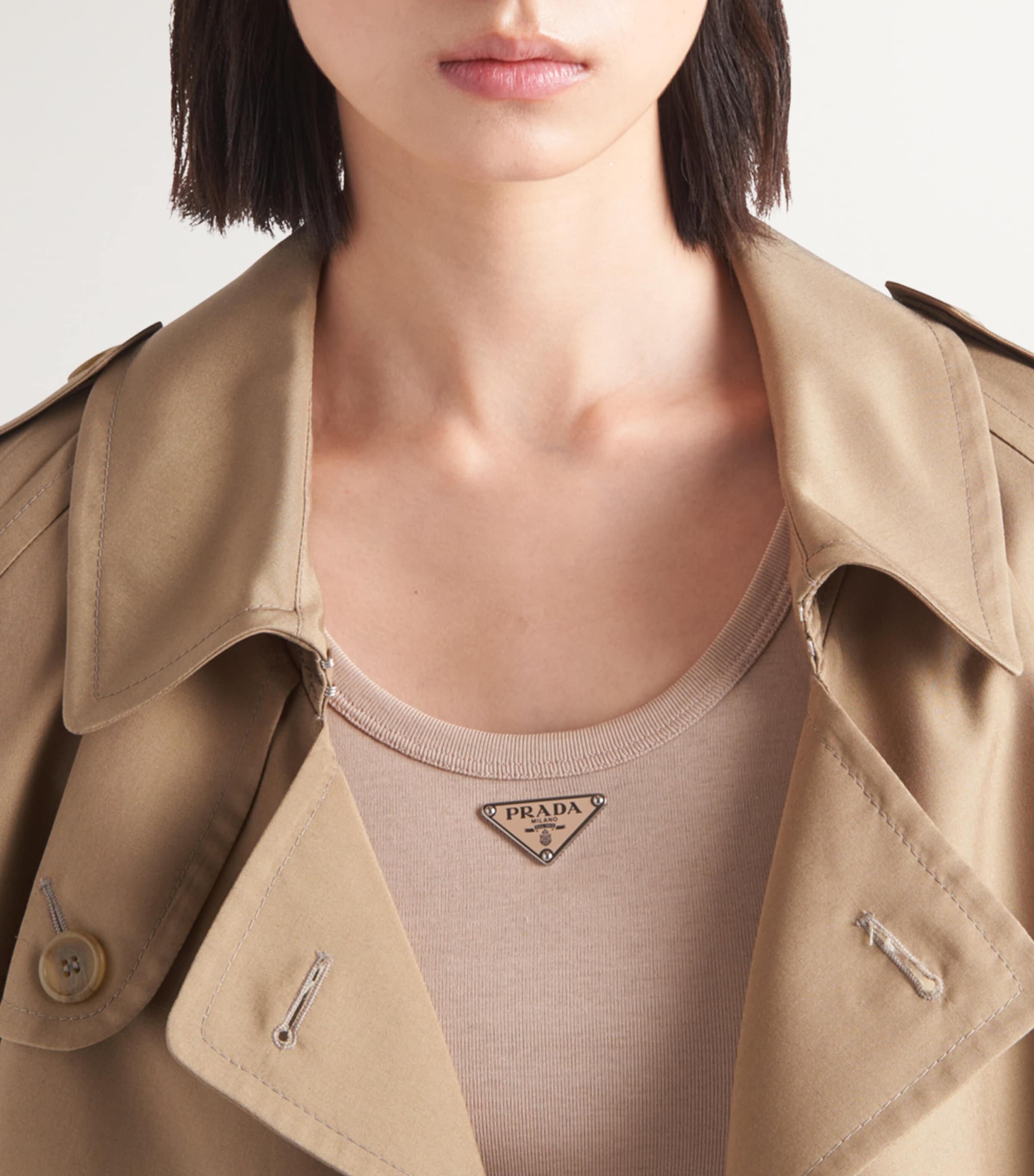 Prada Womens Rib-Knit Triangle Tank Top Image 2