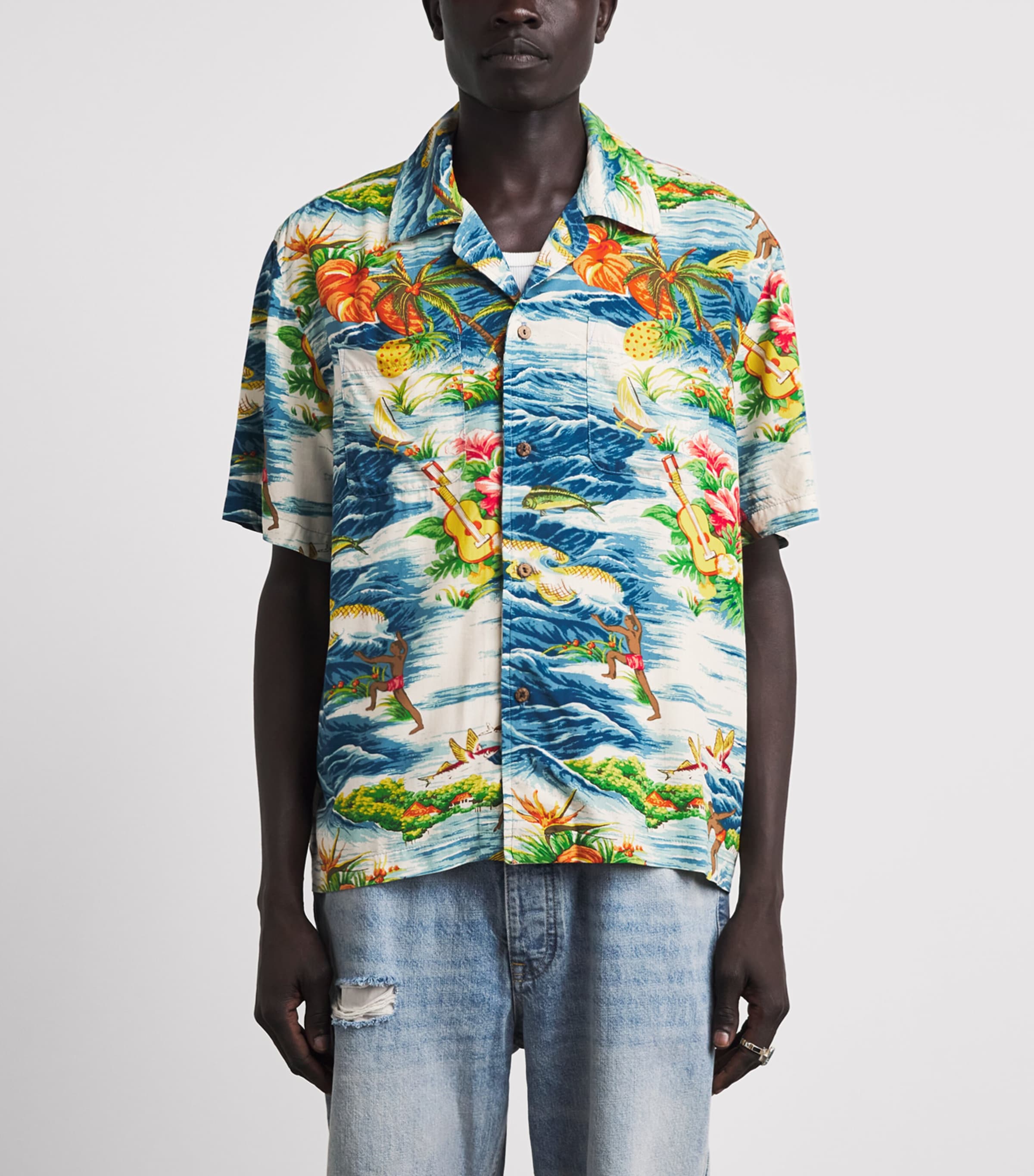 Cherry Los Angeles Mens Hawaiian Vacation Shirt Image 4