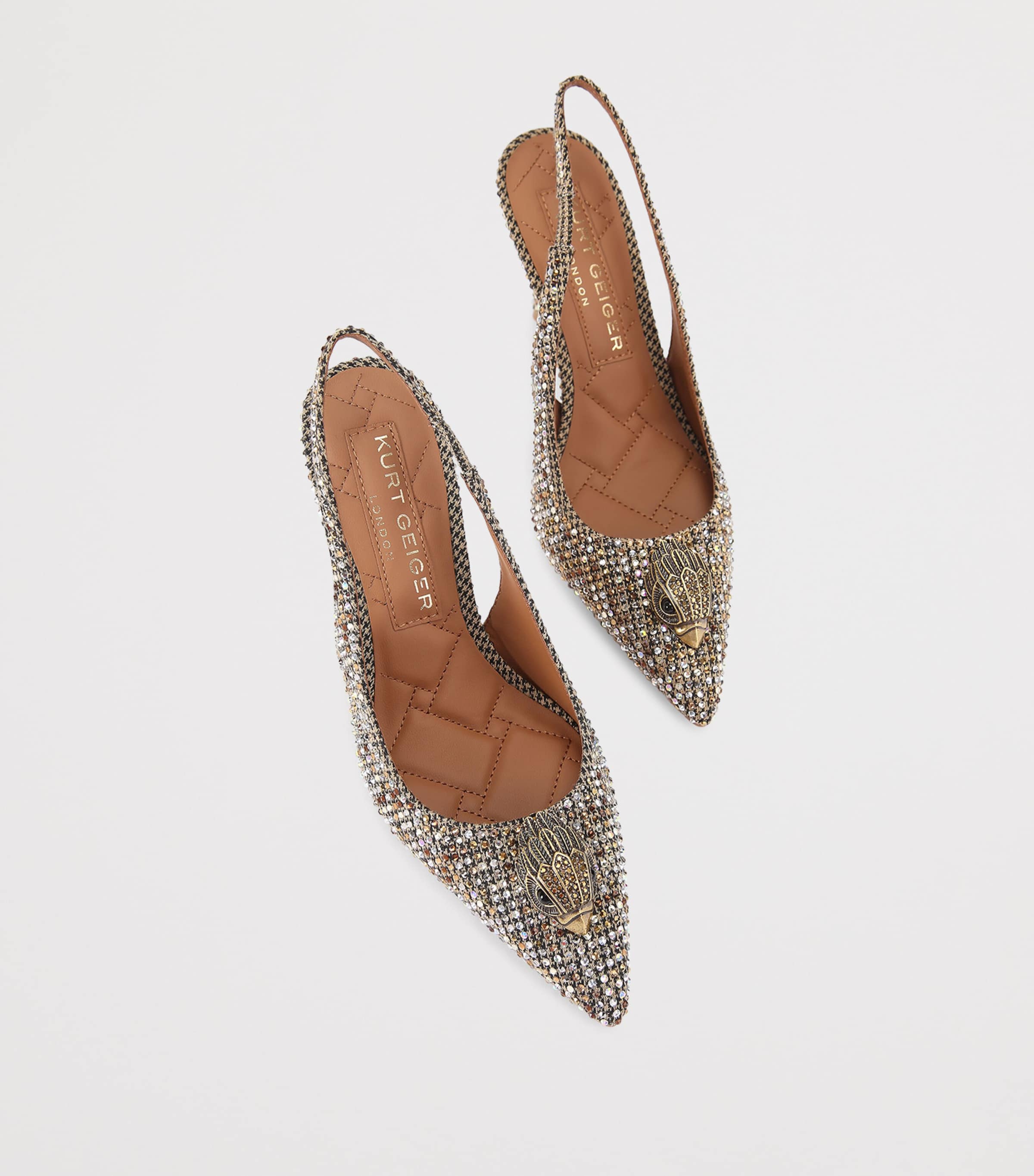 Embellished Belgravia Slingback Heels 85 BEIGE COMB Image 3