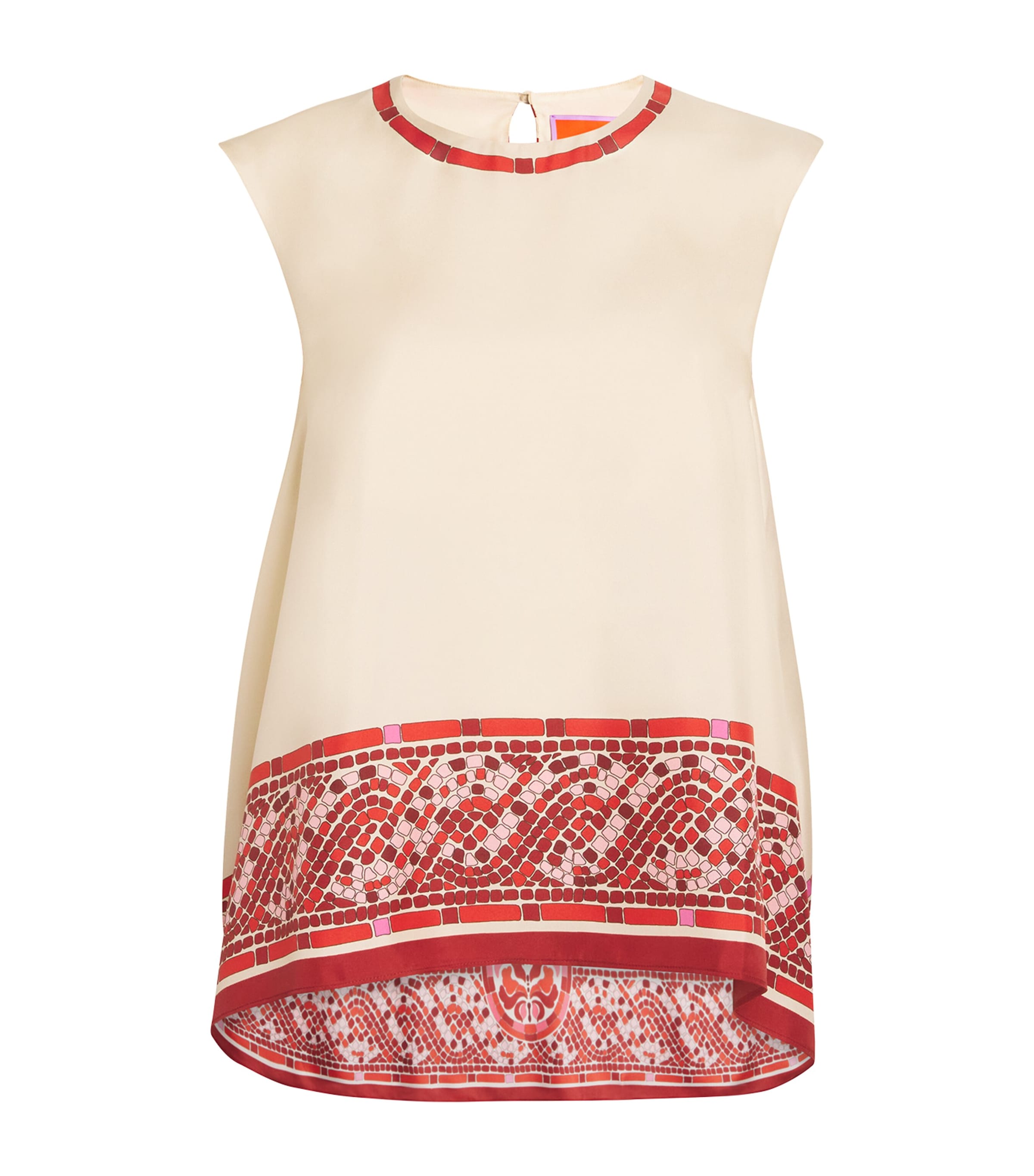 La Doublej La Double J San Carlo Printed Silk-twill Top In Red