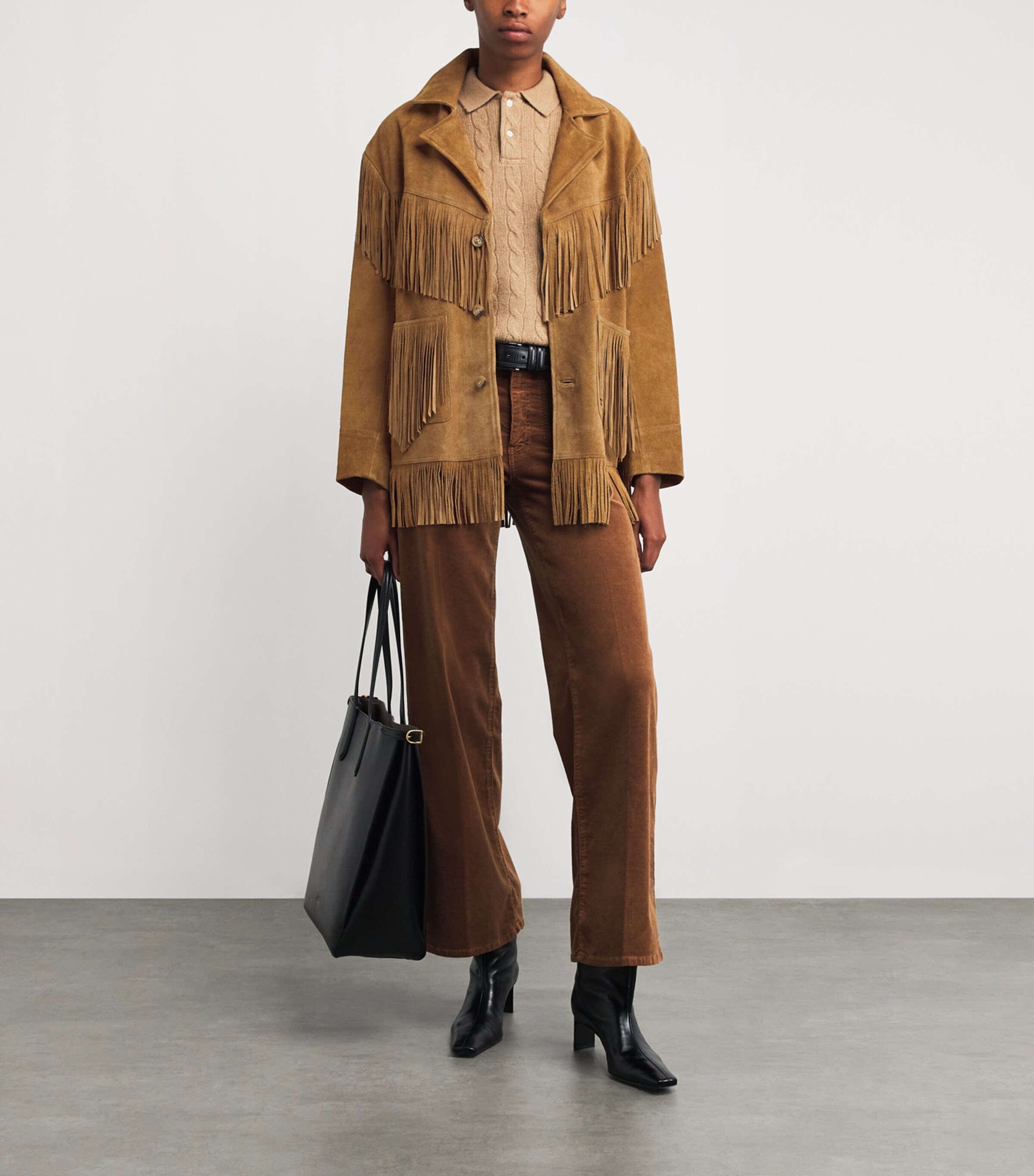 Suede Fringed Jacket MAPLE Image 2