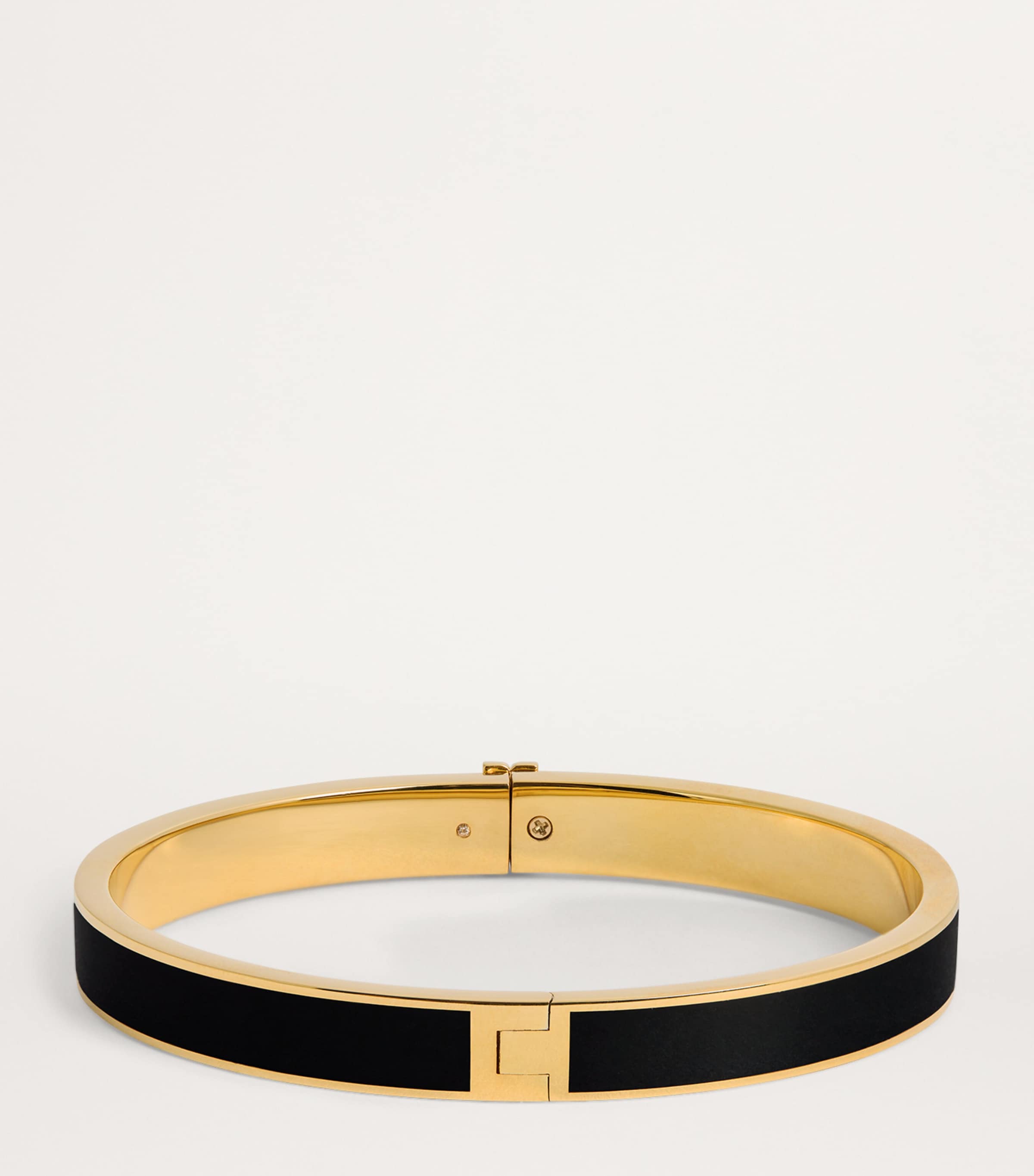 Enamel-Trim Kira Hinge Bangle TORY GOLD / BLACK Image 3