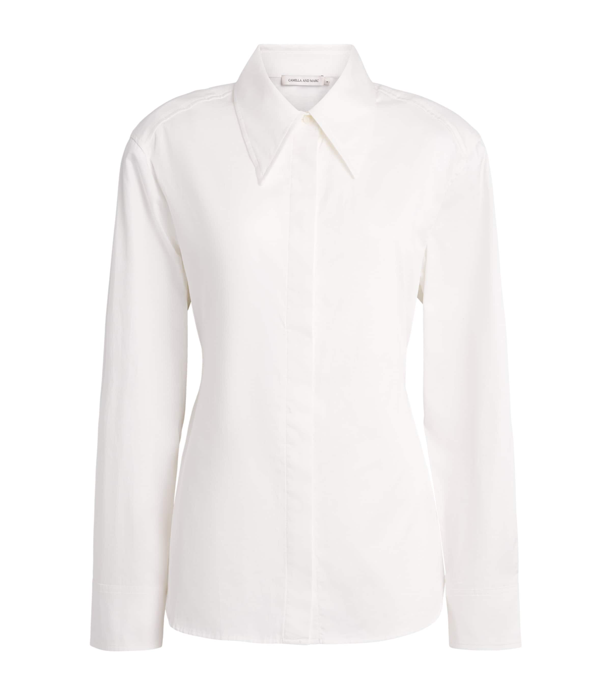 CAMILLA AND MARC Womens Cotton Tarn Shirt Mcrm Cream Image 1