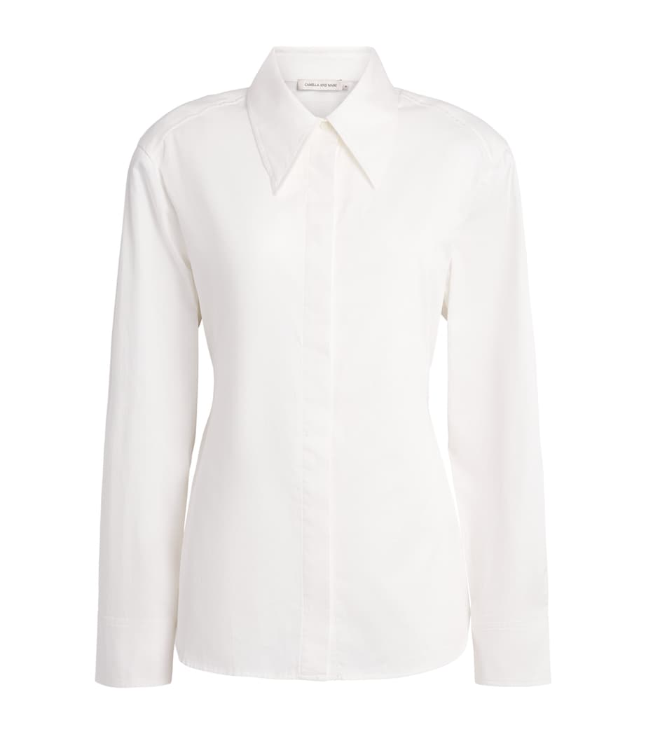 CAMILLA AND MARC Womens Cotton Tarn Shirt Mcrm Cream Image 1