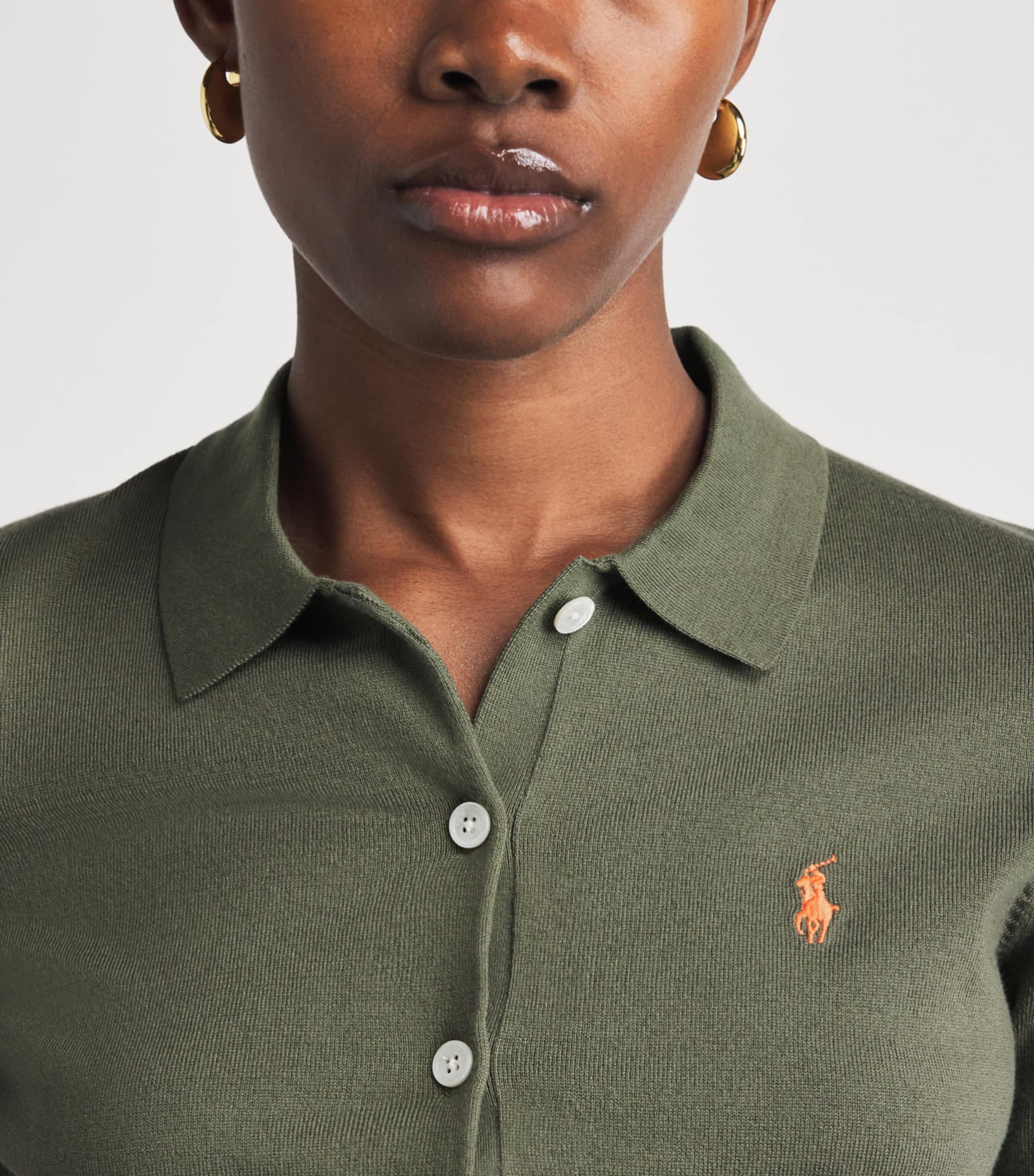 Polo Ralph Lauren Womens Polo Cardigan Dense Olive Image 3
