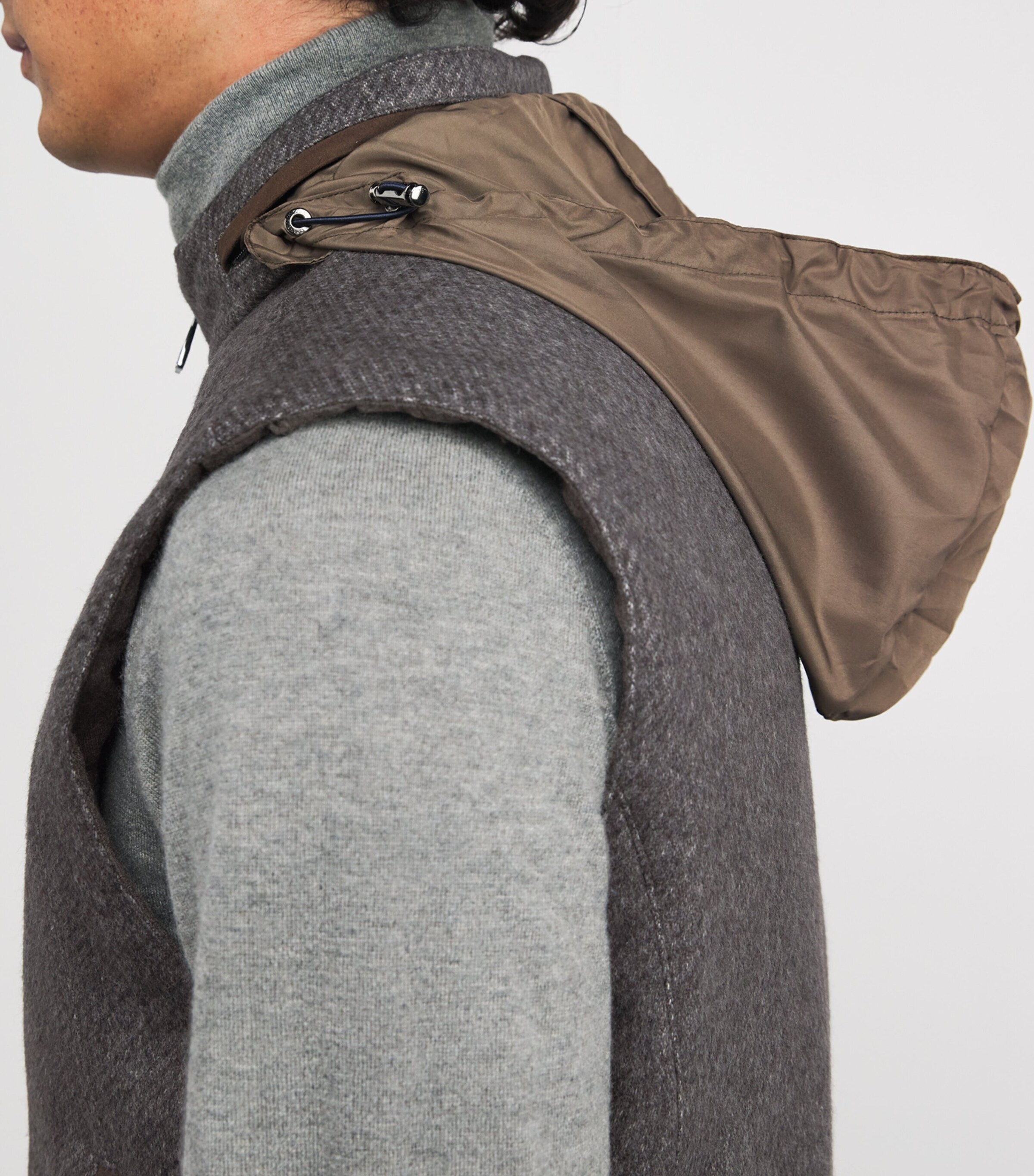 Corneliani Mens Silk-Cashmere Gilet Grey Melange Image 6