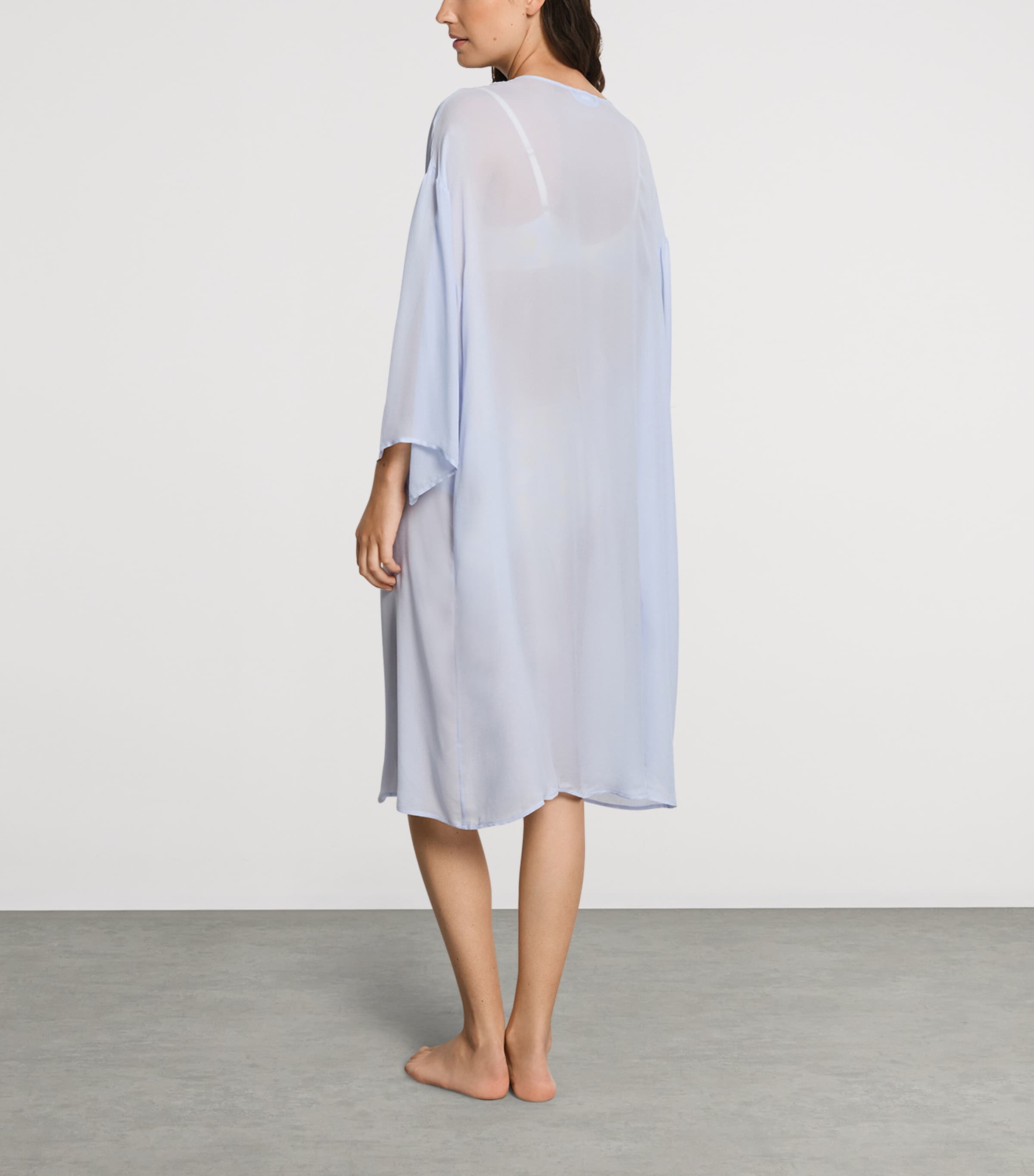 Hanro Womens Monea Robe Blue Dove Image 3