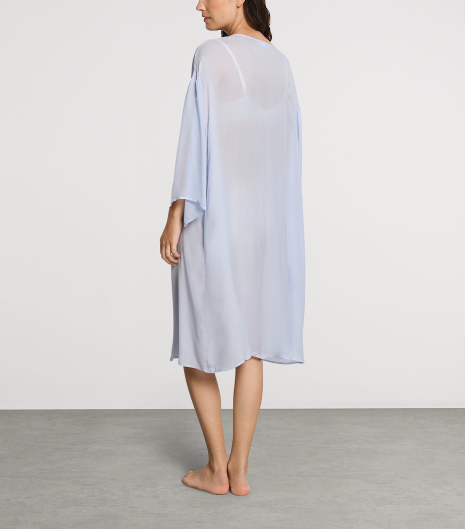 Hanro Womens Monea Robe Blue Dove Image 3