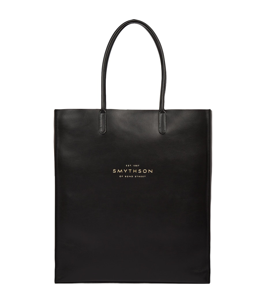 Smythson Mini Leather Kingly Tote Bag Black Image 1