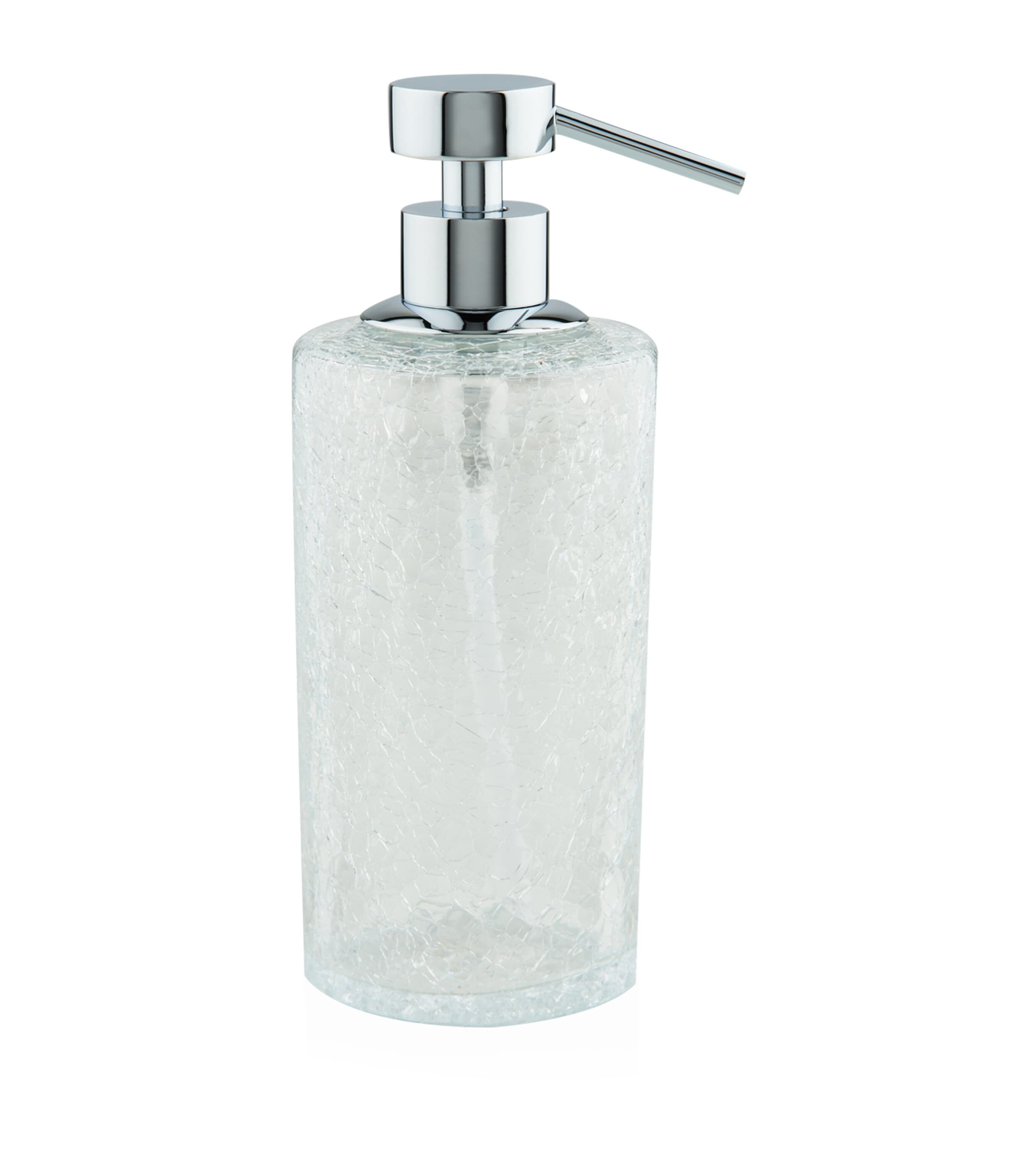 Zodiac Cracked Crystal Soap Dispenser In Silver