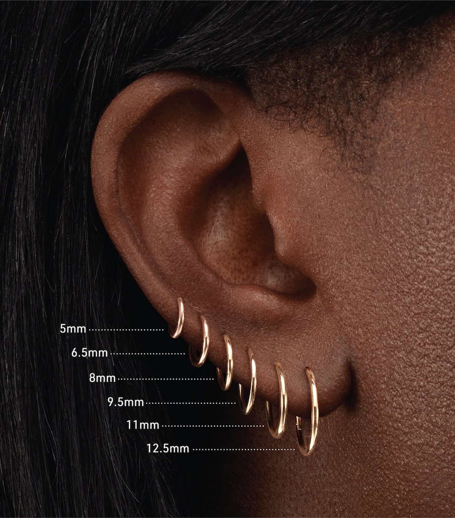 Gold Single Hoop Earring (8mm) ROSE GOLD Image 2