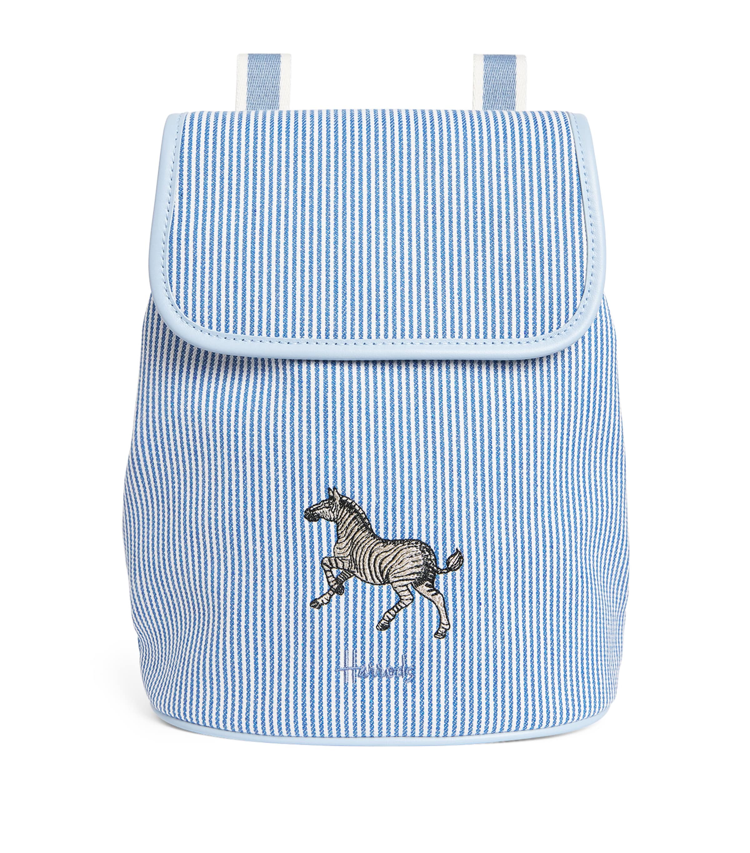 Harrods Embroidered Backpack In Blue