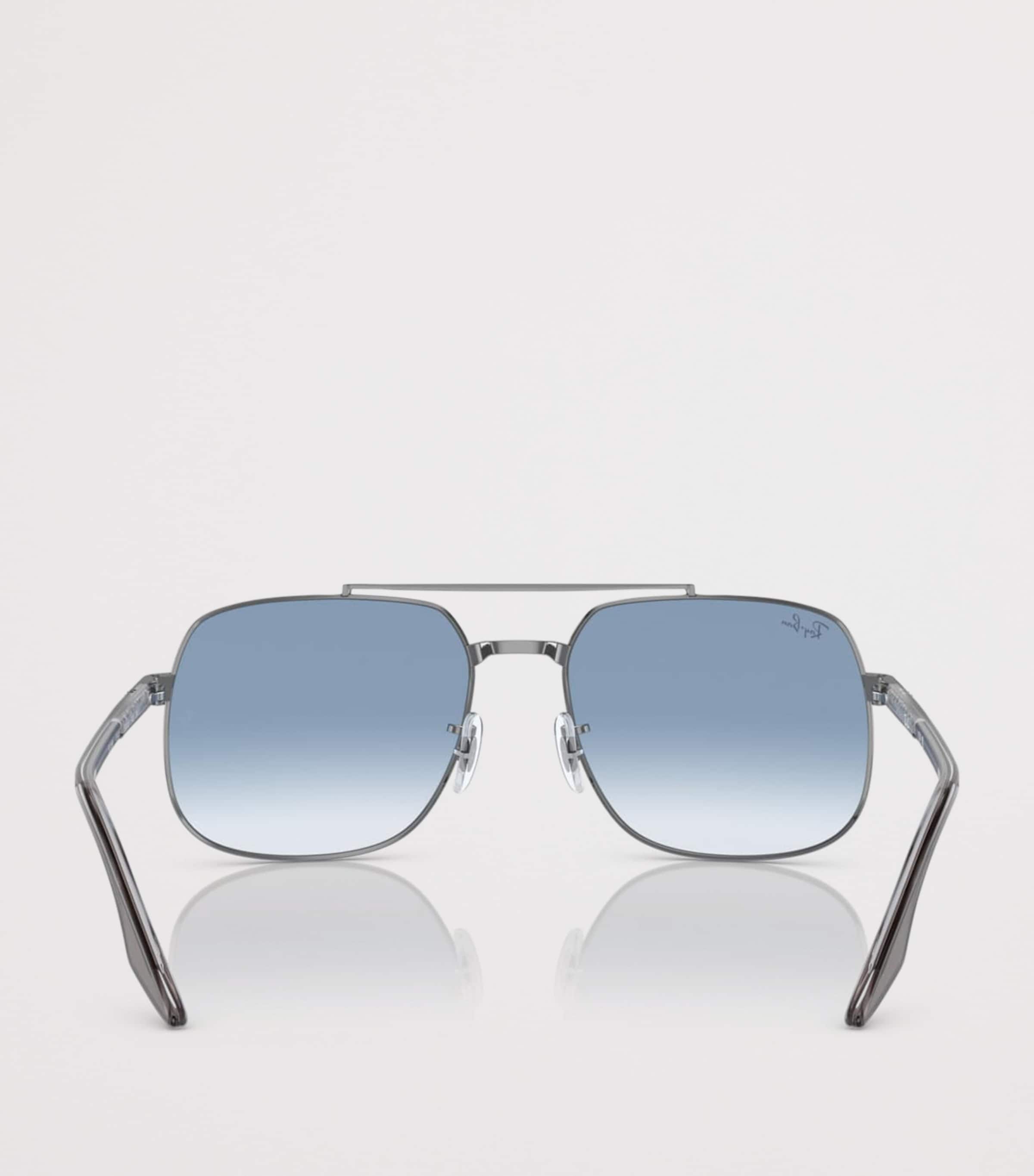 Ray-Ban Metal Square Sunglasses Grey Image 4