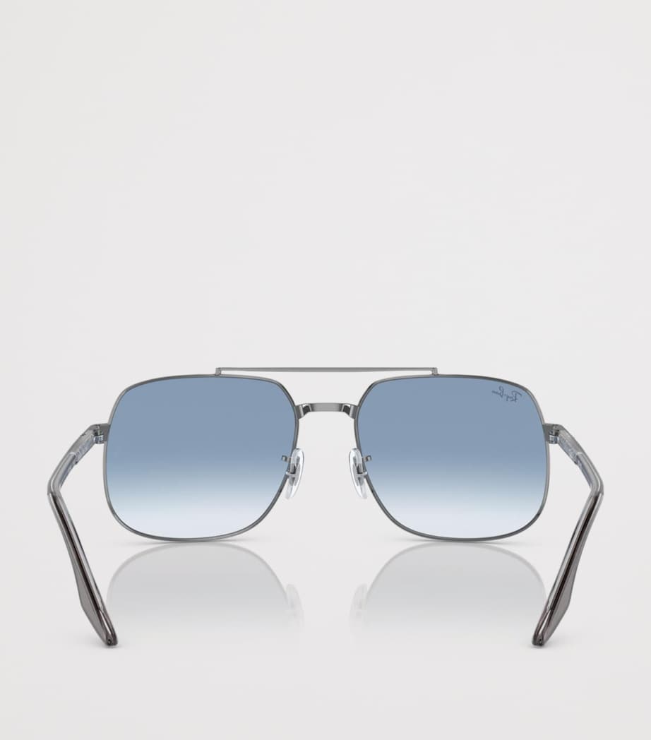 Ray-Ban Metal Square Sunglasses Grey Image 4