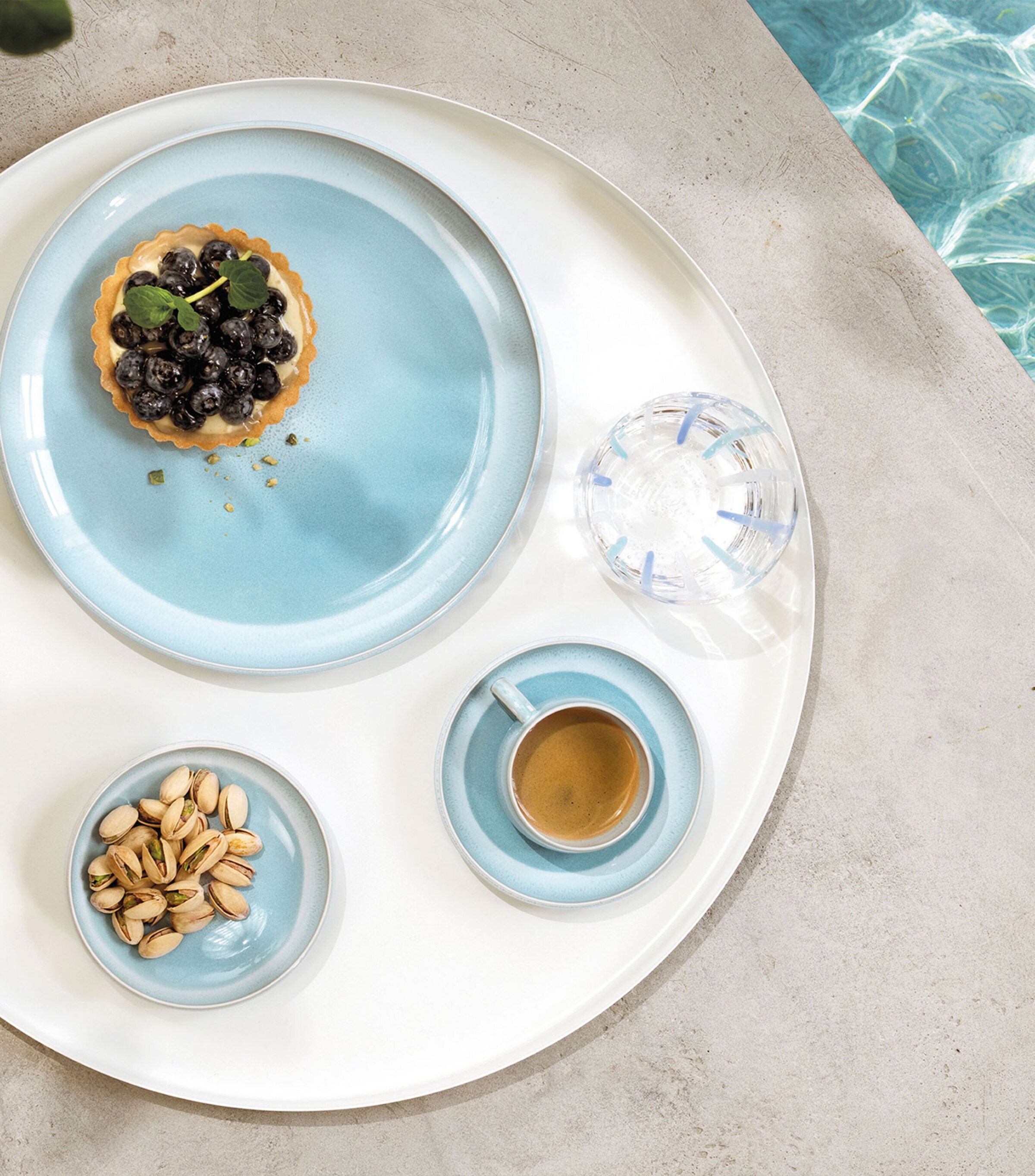 Villeroy & Boch Porcelain Perlemor Aqua Espresso Cup Blue Image 2