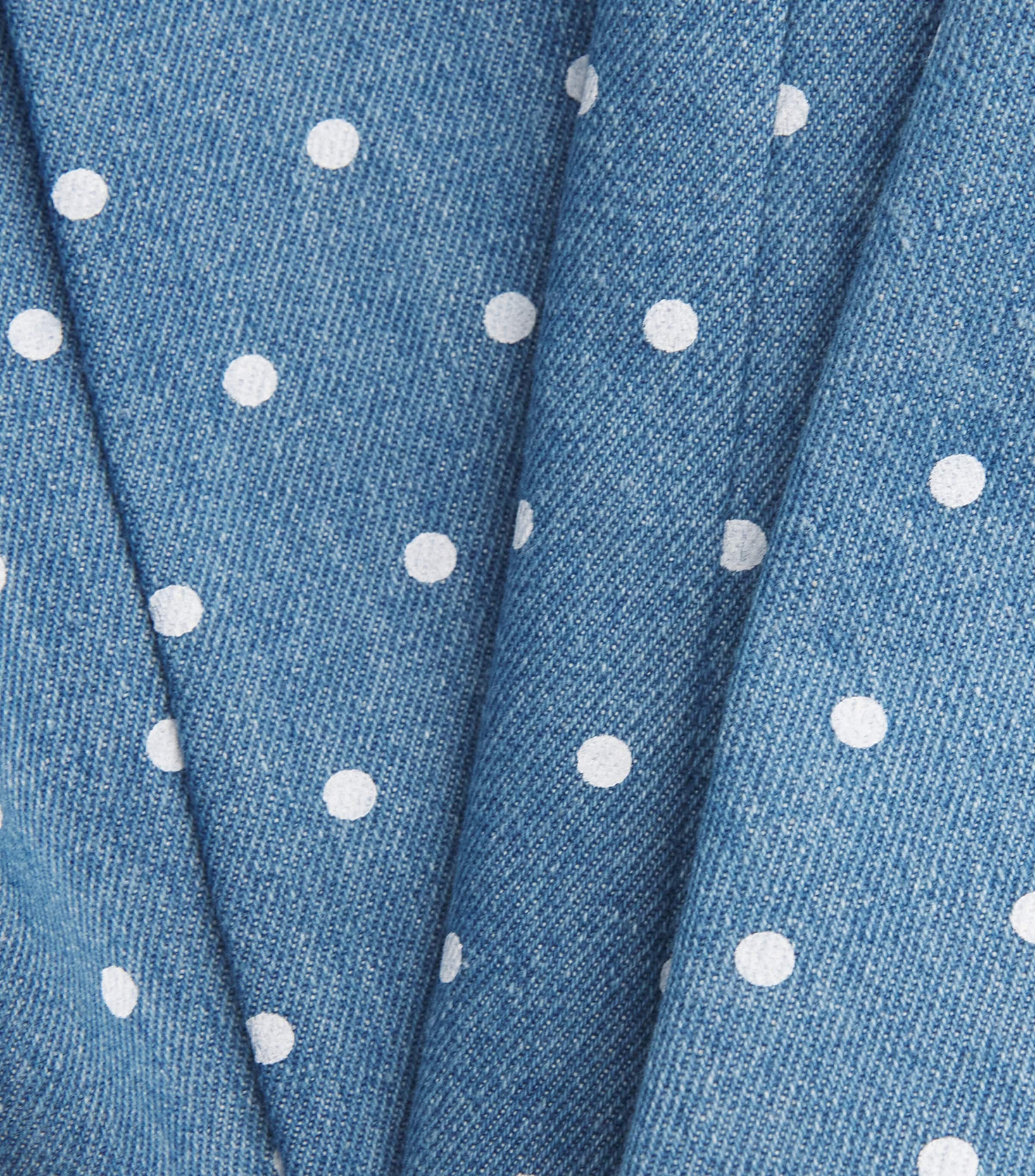 Carolina Herrera Womens Cotton Polka Dot Marisole Trousers Light Blue Image 6
