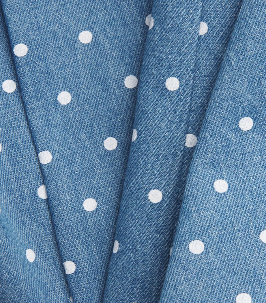 Carolina Herrera Womens Cotton Polka Dot Marisole Trousers Light Blue Image 6