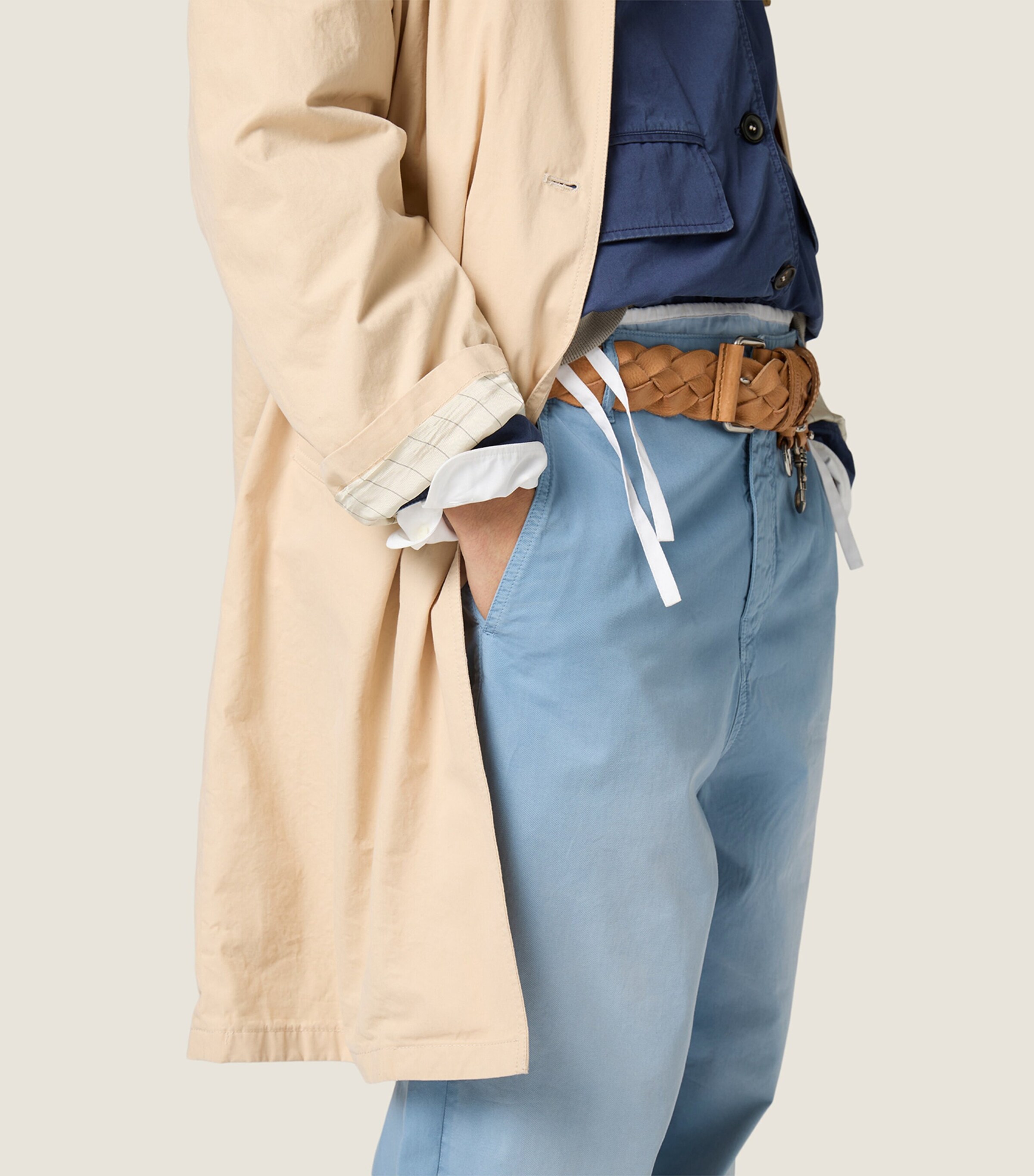 Miu Miu Garment-Dyed Wide-Leg Chinos Light Blue Image 4