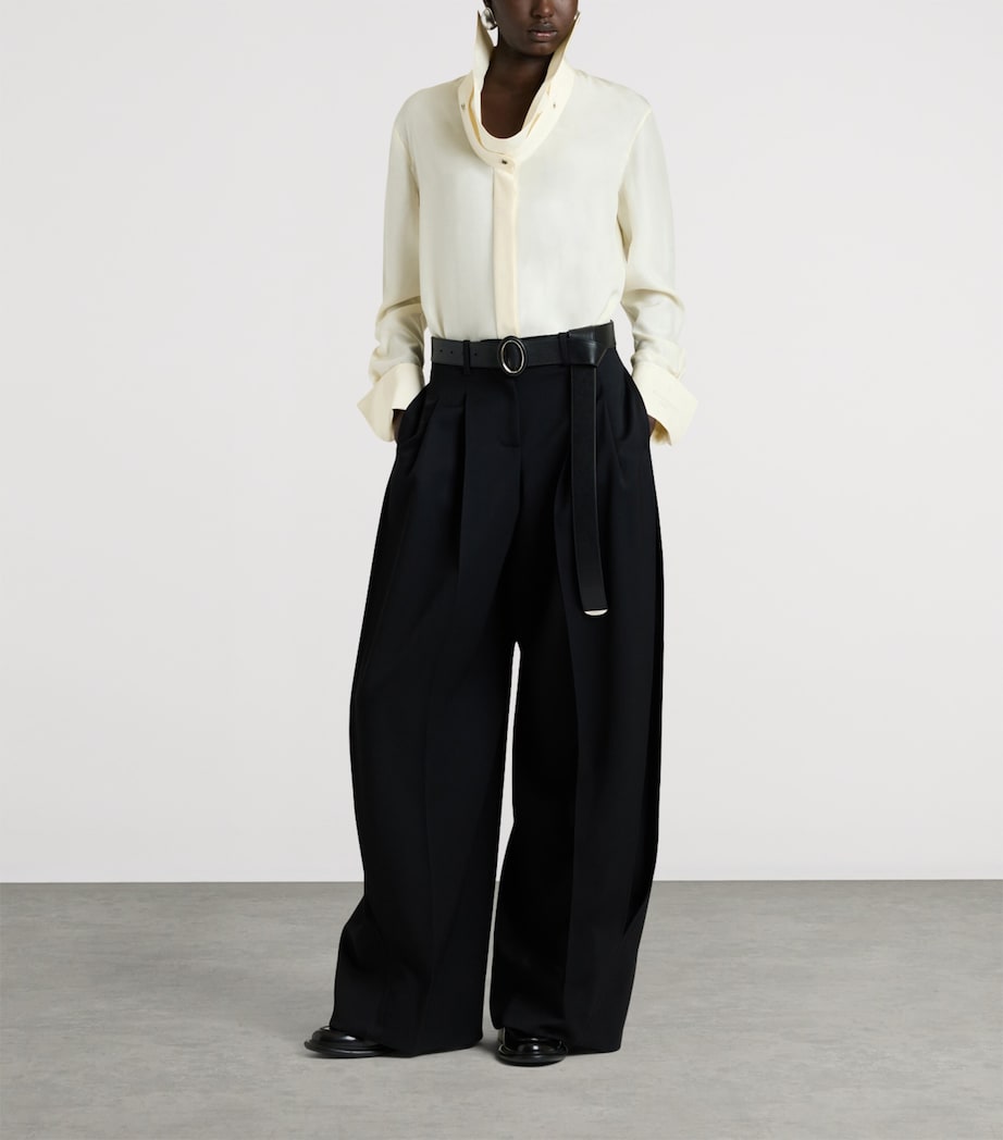 Givenchy Womens Silk Reverse-Collar Shirt Image 2