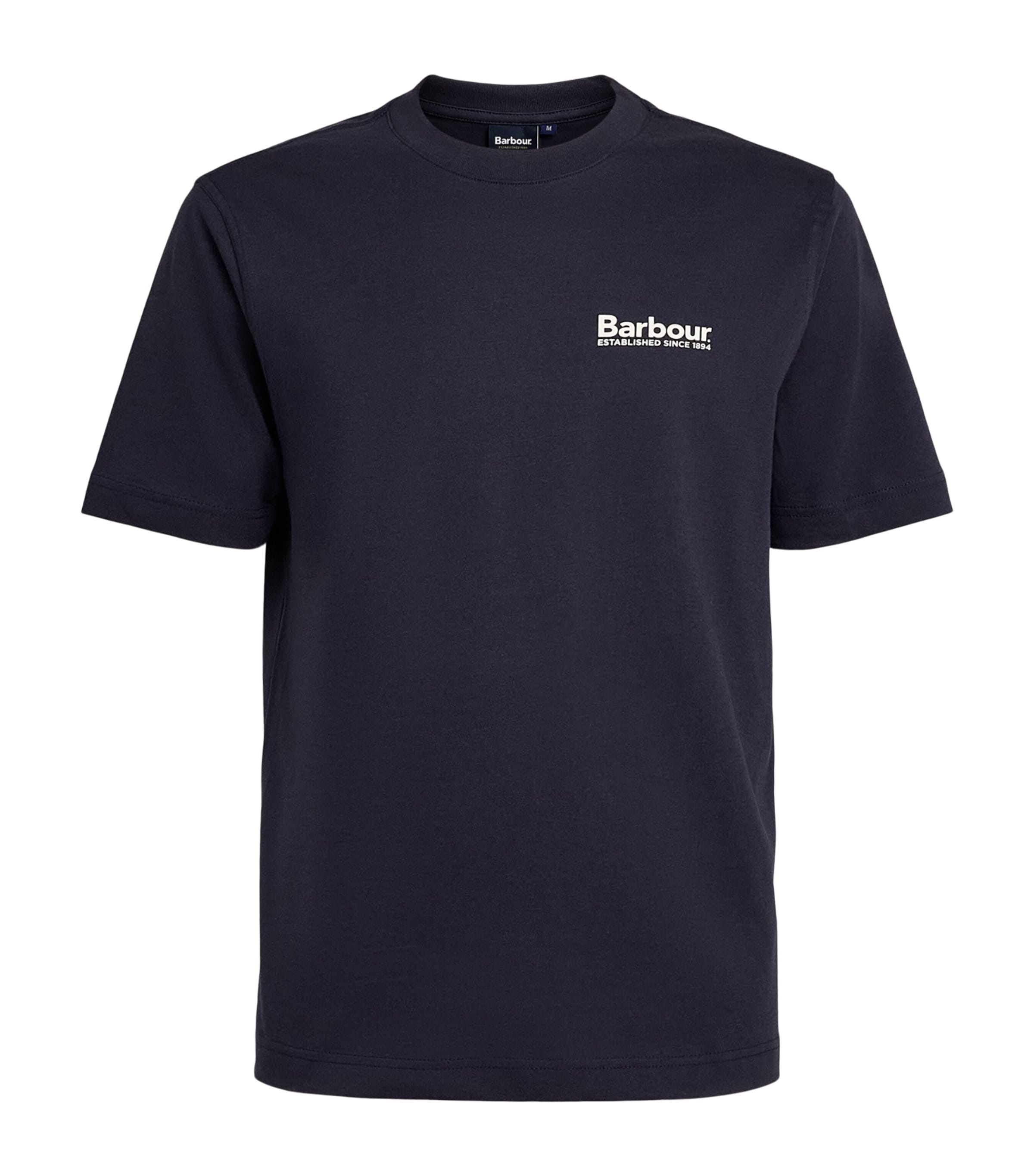 Barbour Mens Cotton Logo T-Shirt Dark Navy Image 1