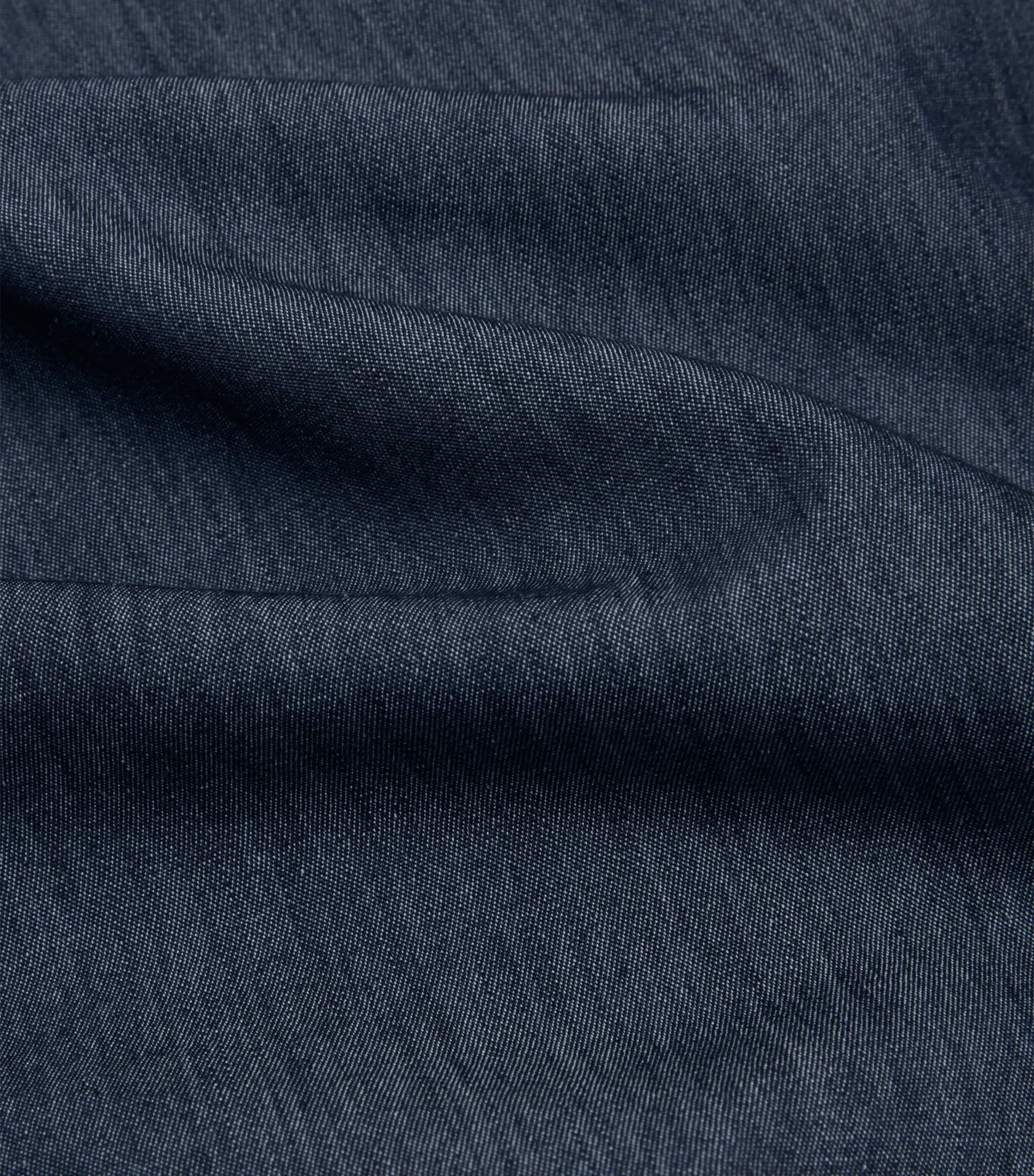 Cotton-Cashmere Chambray Shirt 401INDIGO Image 6