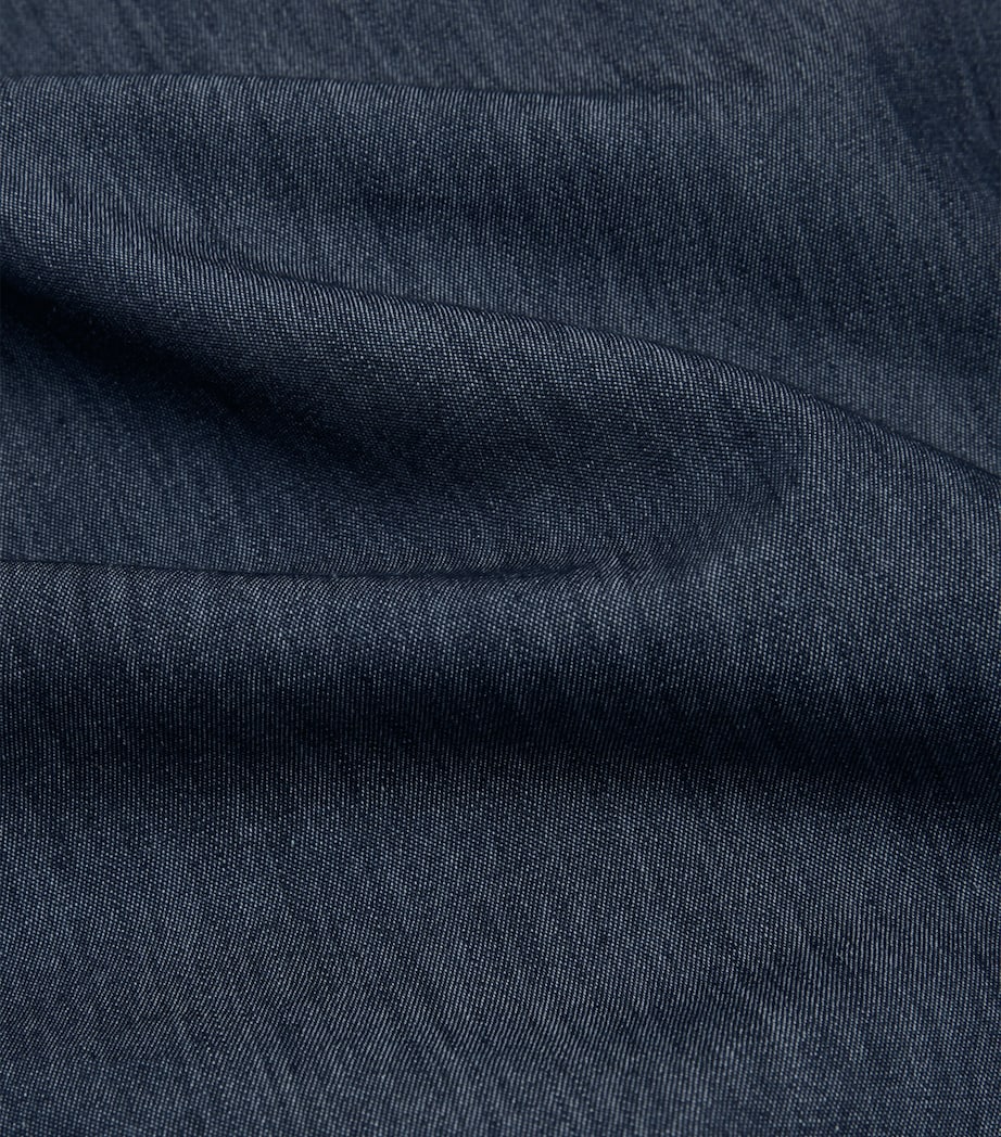 Cotton-Cashmere Chambray Shirt 401INDIGO Image 6