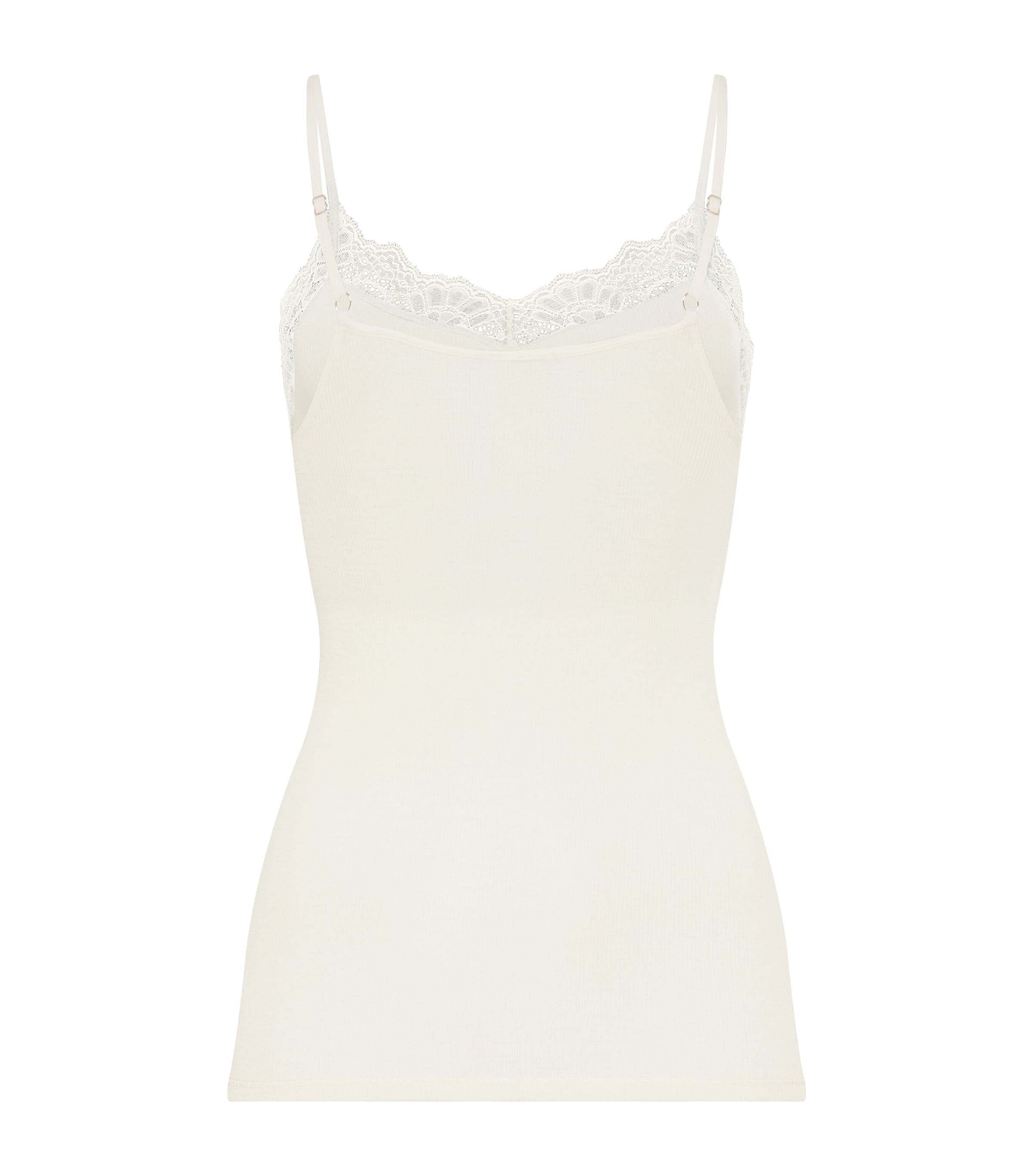 Hanro Womens Wool-Silk Cami Top Misty White Image 3