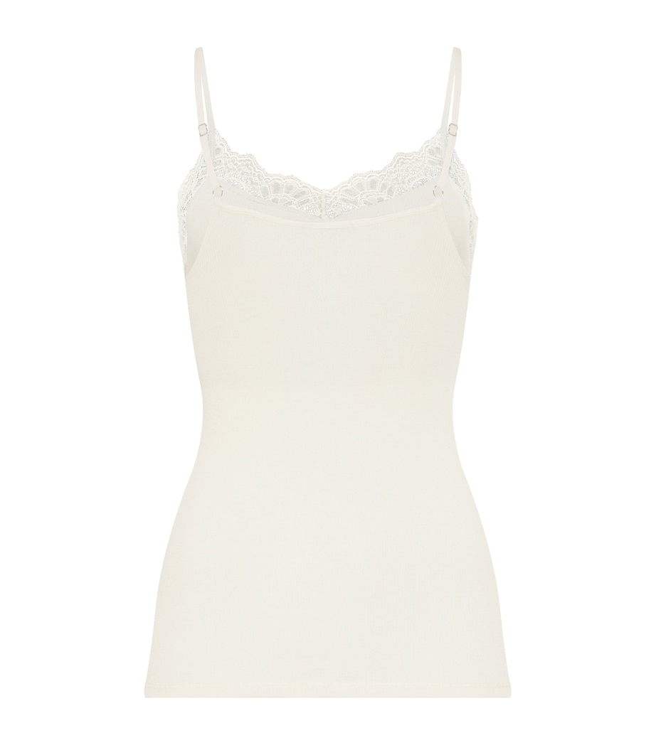 Hanro Womens Wool-Silk Cami Top Misty White Image 3
