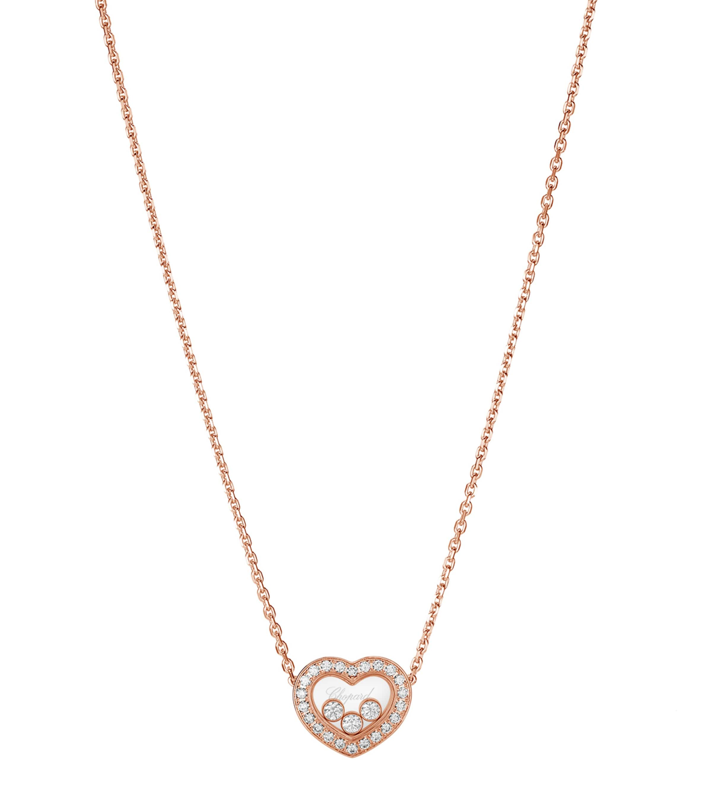 Chopard Rose Gold And Diamond Happy Diamonds Necklace