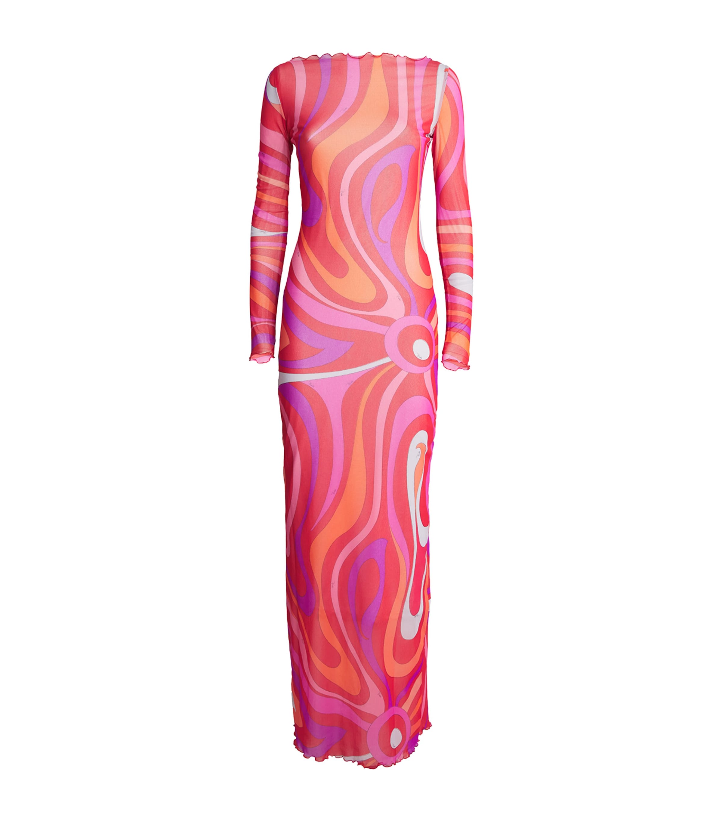 Pucci Tulle Marmo Print Maxi Dress