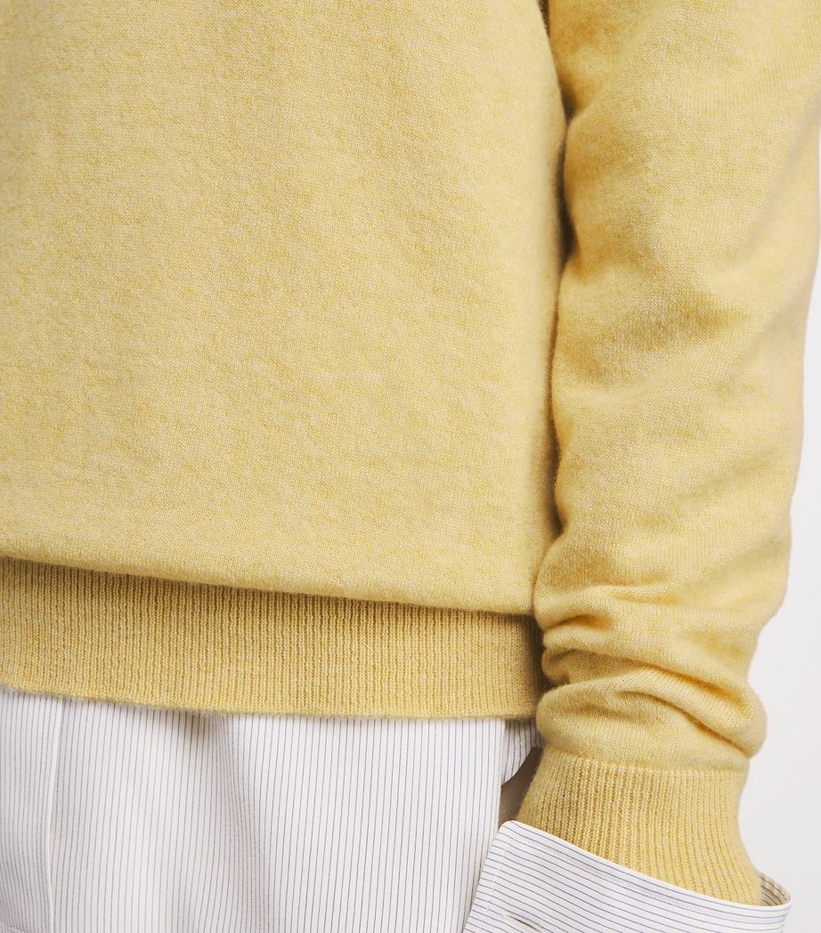 The Row Womens Nian Cashmere V-Neck Sweater Pale Yellow Image 5