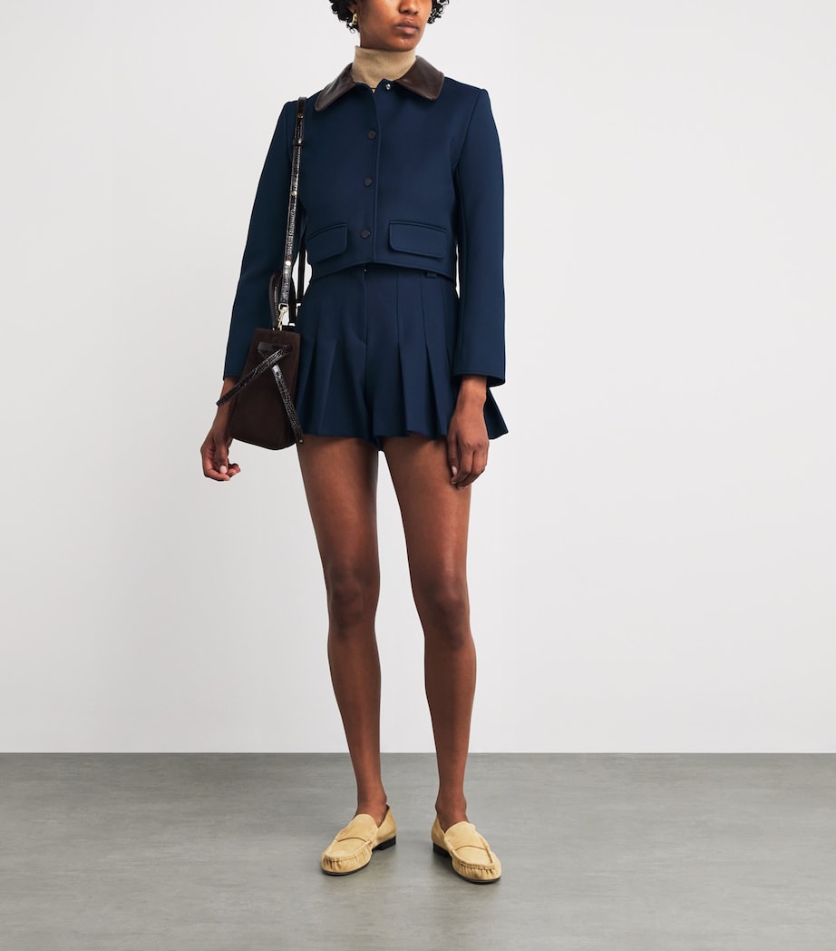 Tailored Pleated Shorts NAVY BLUE Image 2
