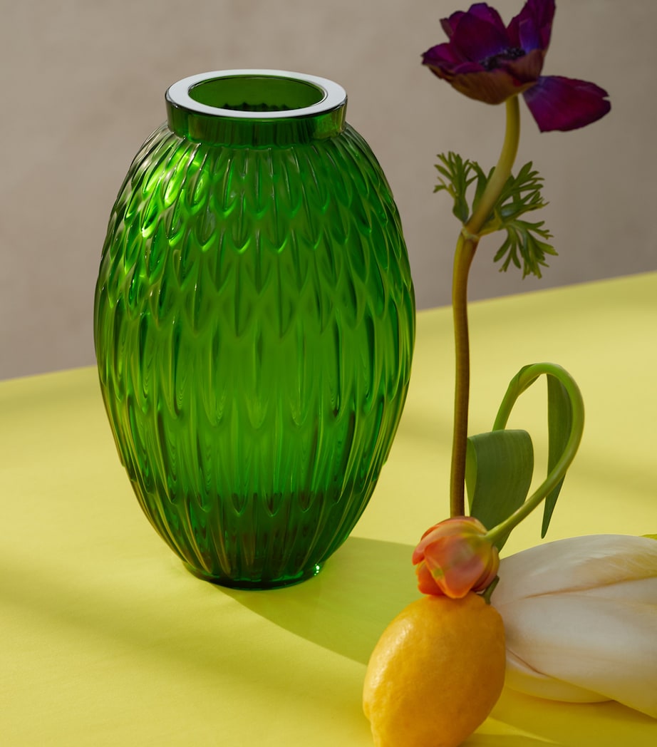 Crystal Plumes Vase (26.5cm) VERT PRAIRIE Image 2