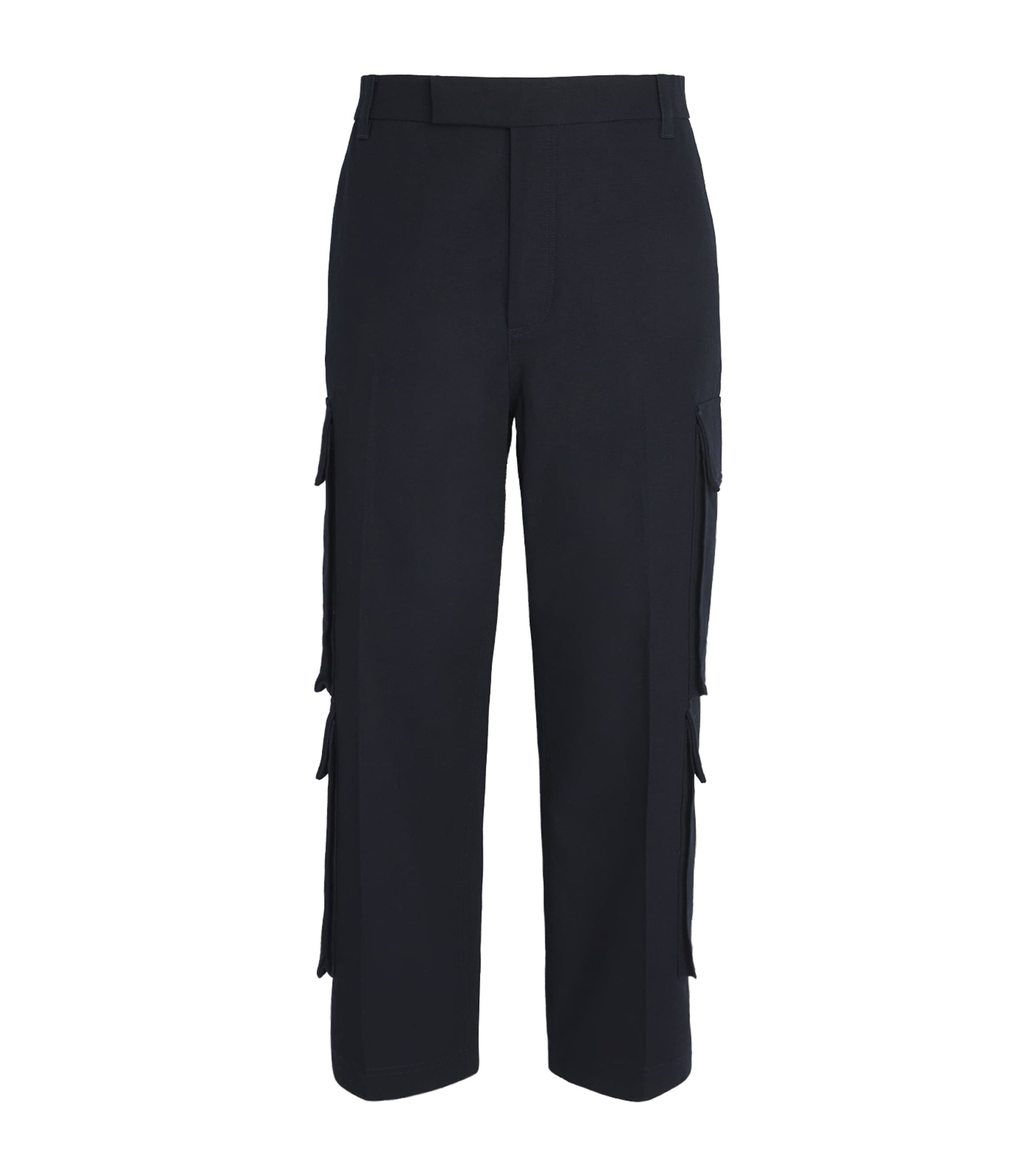 Cotton Cargo Trousers NAVY Image 1