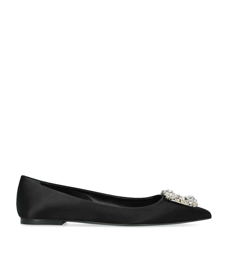Roger Vivier Satin Flower Strass Ballet Flats Image 1