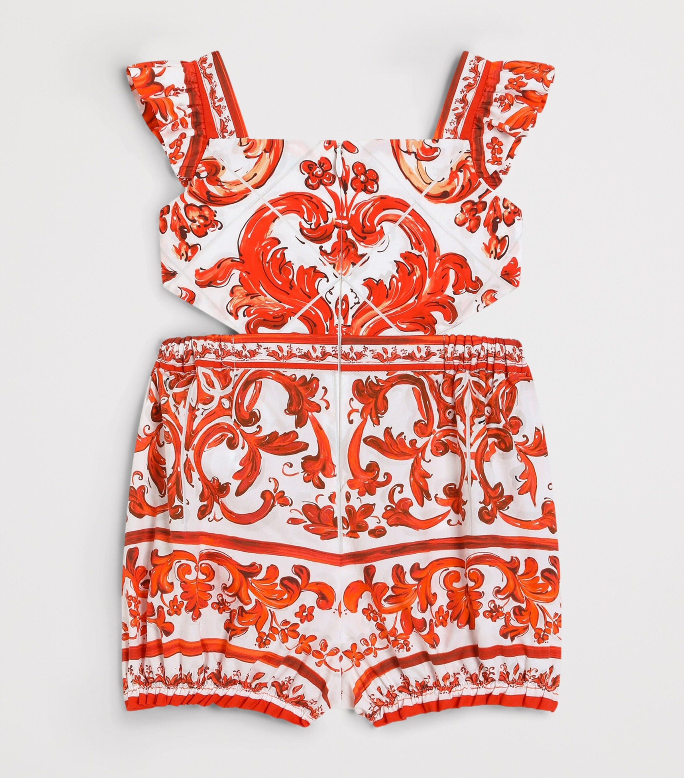 Dolce&Gabbana Kids Cotton Majolica Print Playsuit (3-30 Months) Mix Maiolica L Image 2
