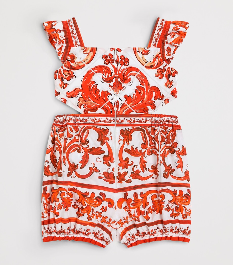 Dolce&Gabbana Kids Cotton Majolica Print Playsuit (3-30 Months) Mix Maiolica L Image 2