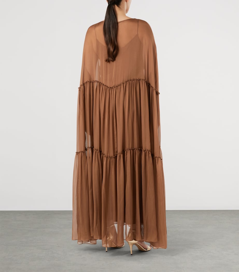 Marina Rinaldi Womens Silk Maxi Dress Hazelnut Brown Image 4