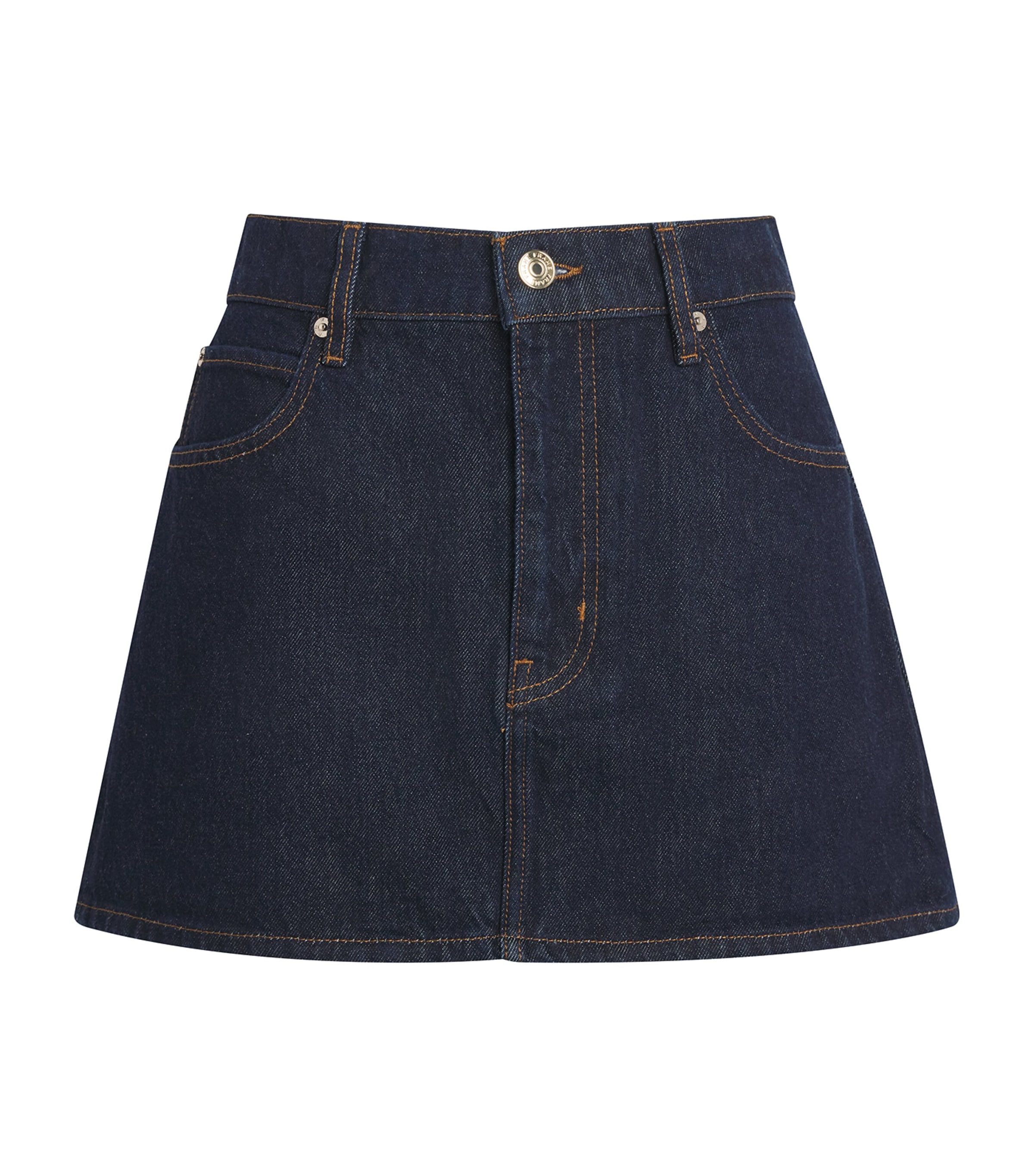 Frame The Mini Skirt Rinse In Blue