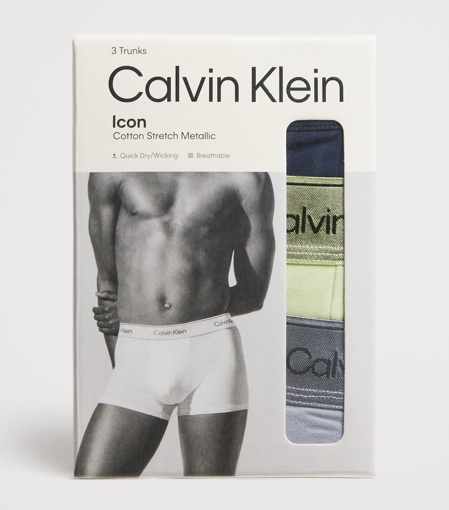 Calvin Klein Mens Cotton Stretch Icon Metallic Boxer Briefs (Pack of 3) Sl/crm/grey Image 4