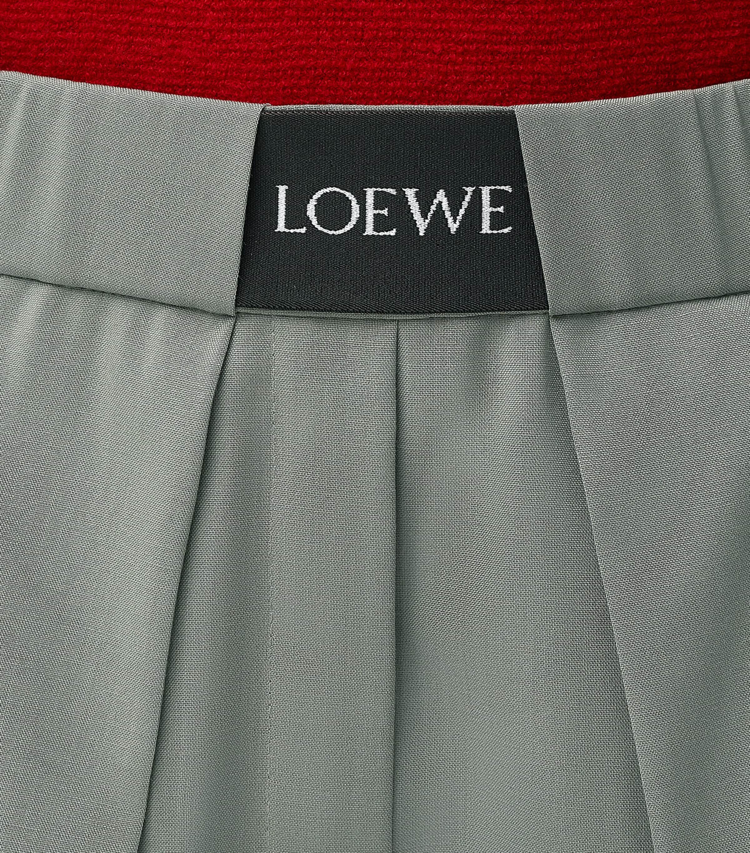 LOEWE Womens Wool-Blend Tailored Trousers Light Sage Image 5