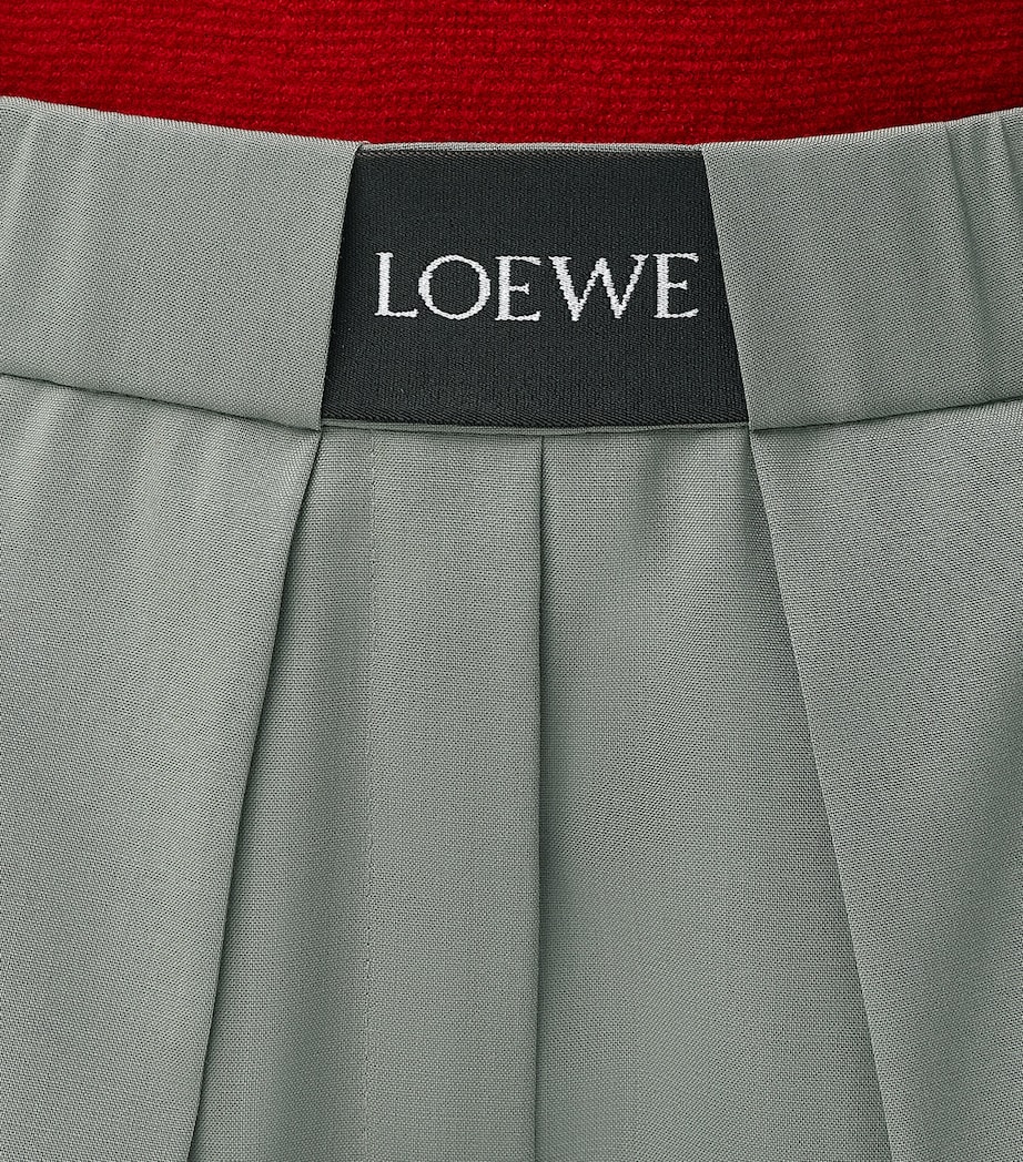 LOEWE Womens Wool-Blend Tailored Trousers Light Sage Image 5