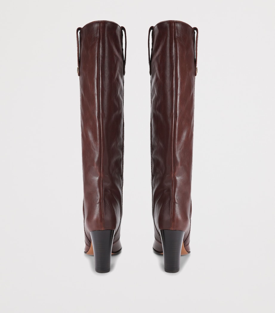 Chloé Leather Anouk Knee-High Boots 90 Dark Brown Image 3